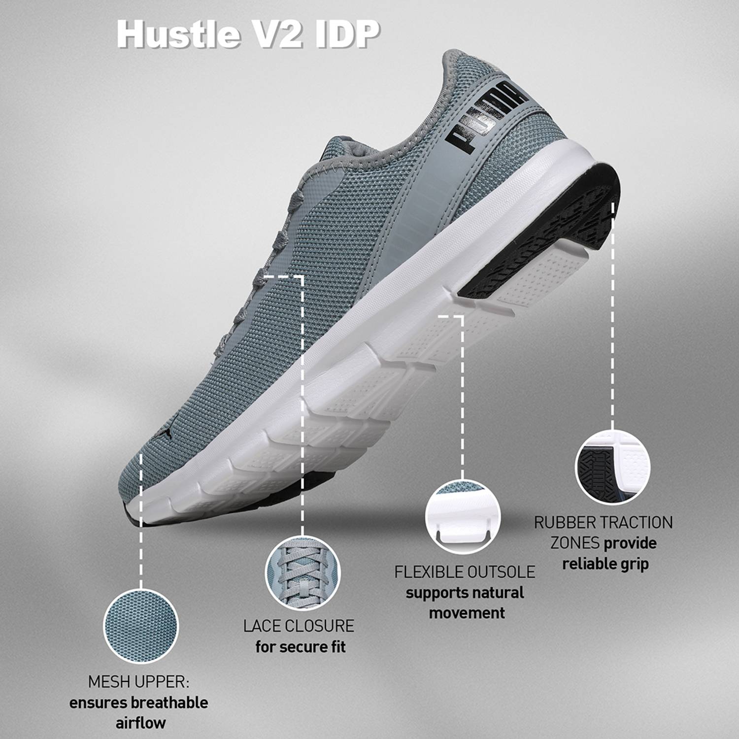PUMA Hustle V2 NA Men's Gray - Image 3