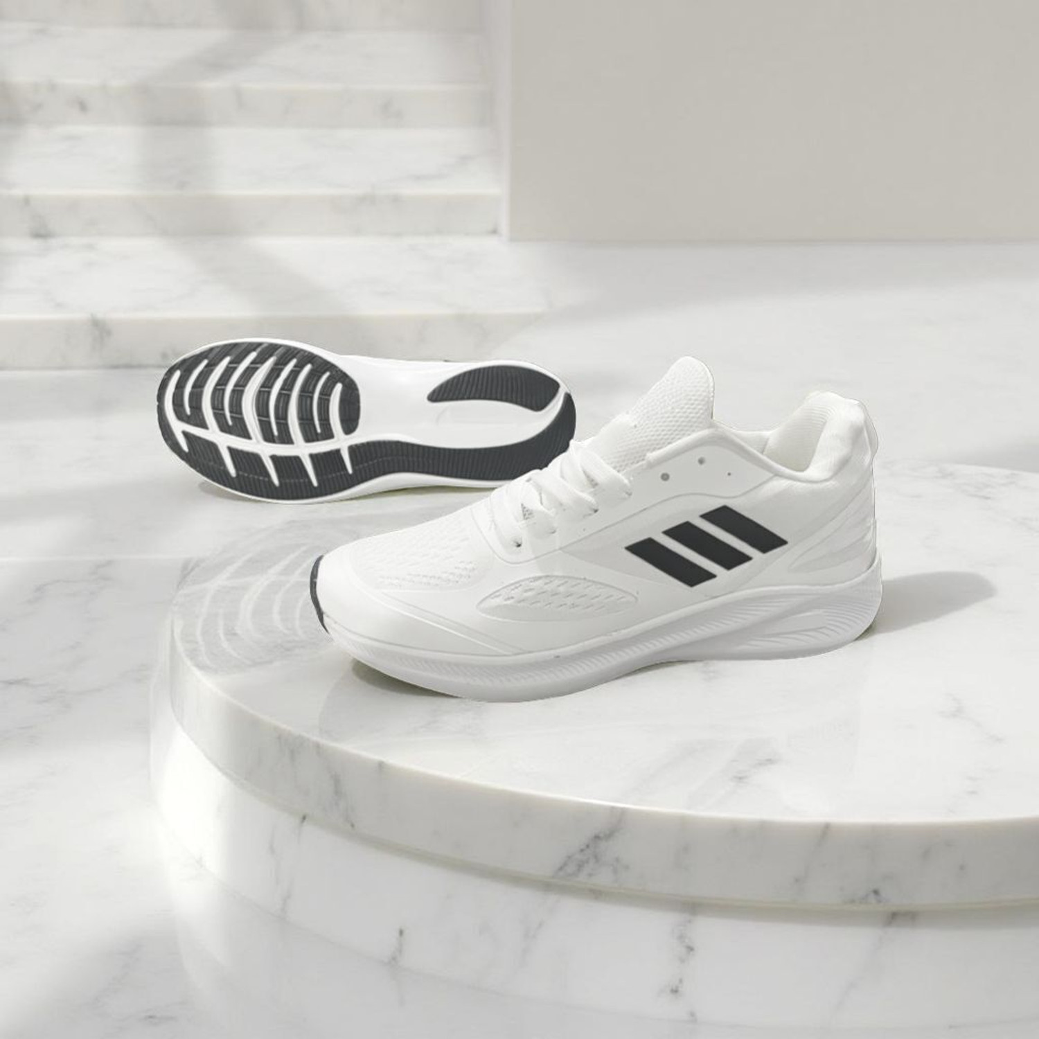 Image of AZEEREXA Indian Frenzy PU Sports Running Shoes for Men | White & Black Casual Sneakers Casuals For Men