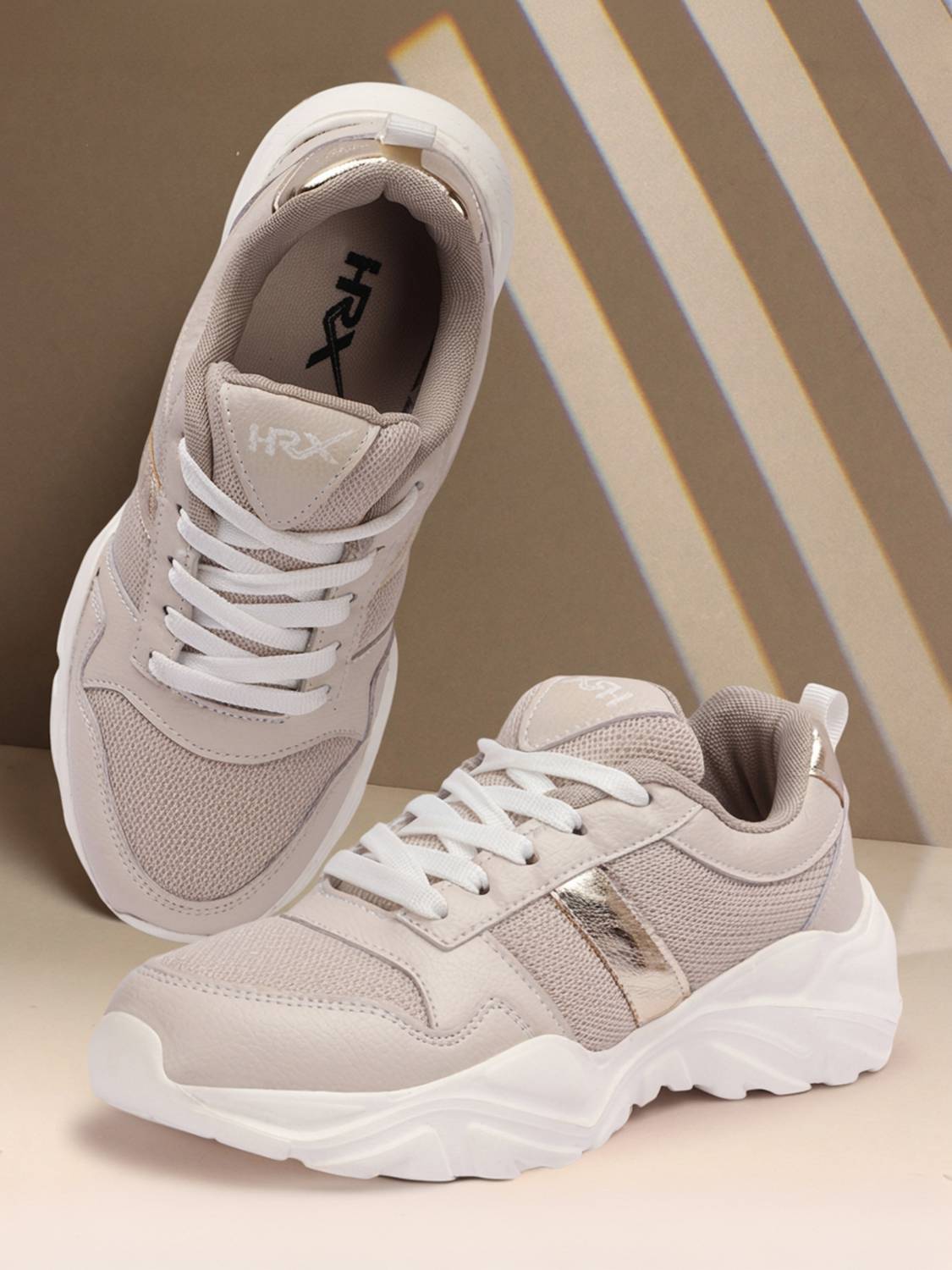 HRX by Hrithik Roshan Walking Shoes For Women (Beige , 5)