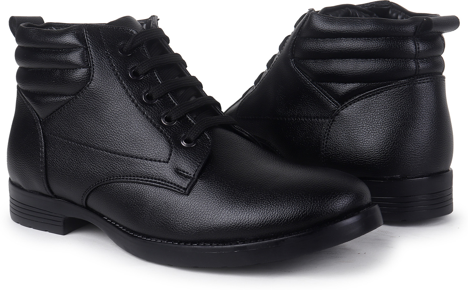Image of JOREN BLACK Synthetic Leather Boots Boots For Men