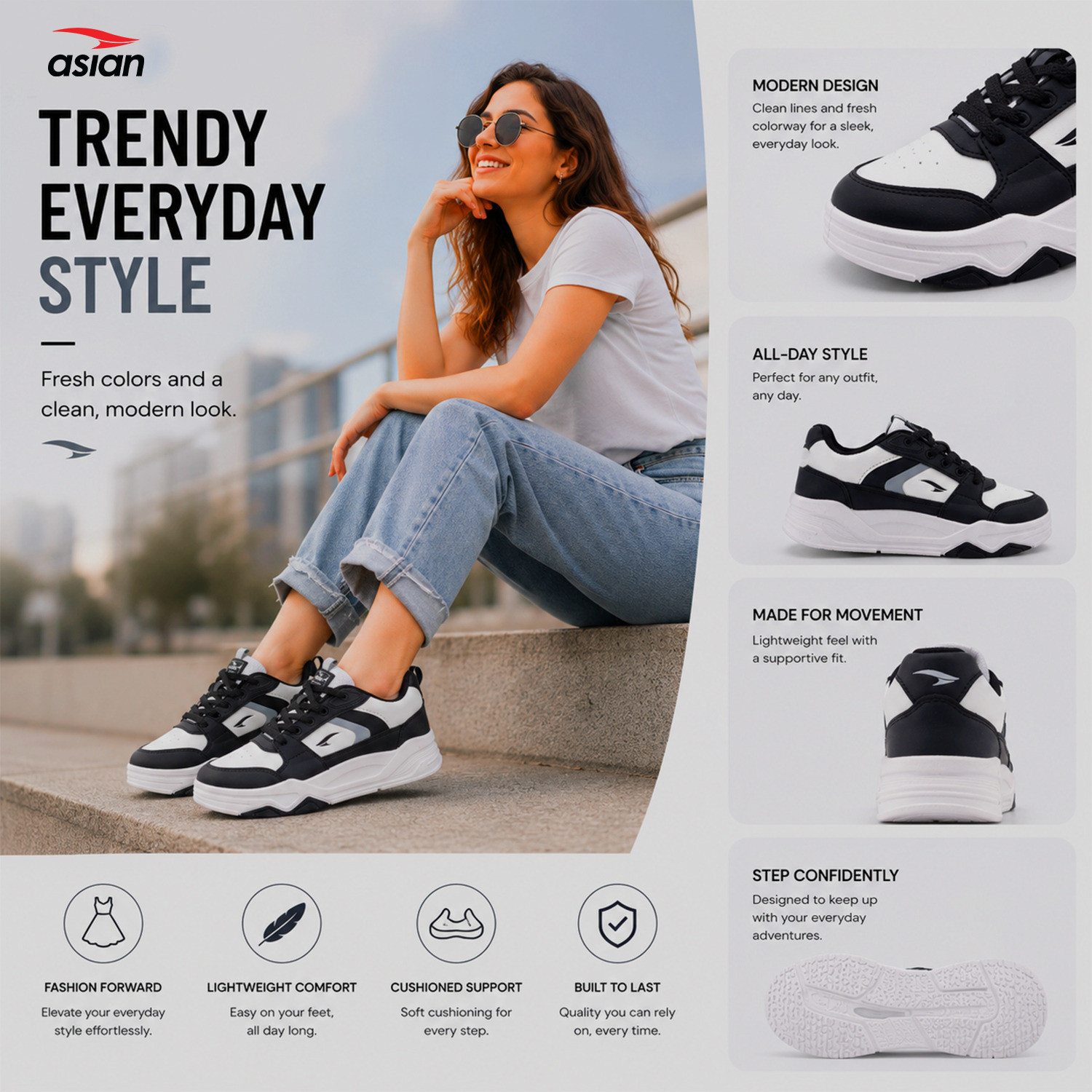 Image of asian Petal-01 Women Chunky Sneakers with Memory Foam & Breathability for Daily Wear Sneakers For Women