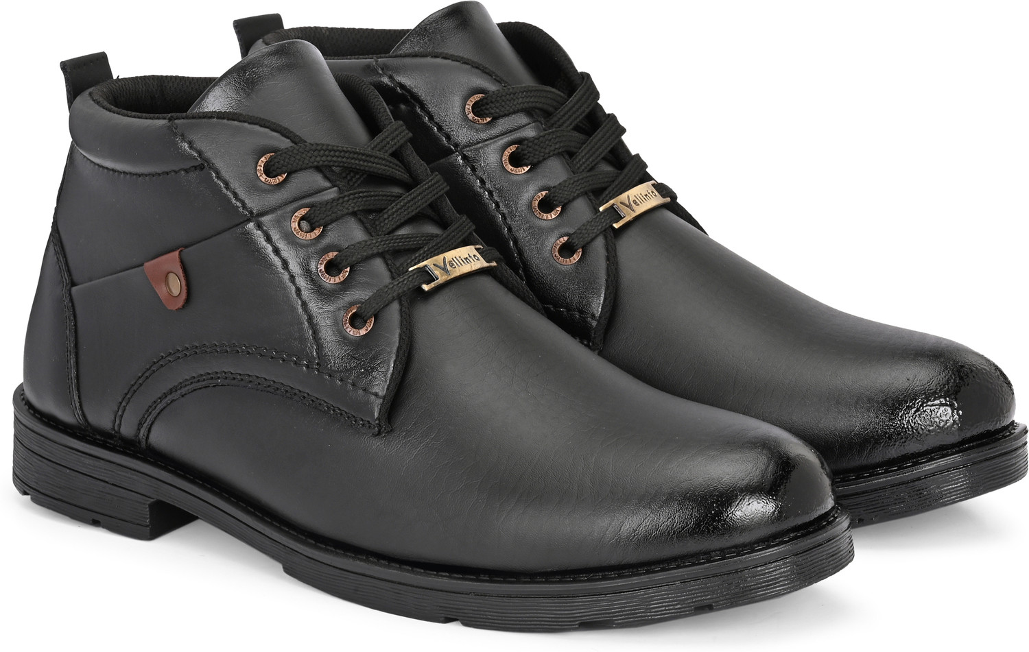 Image of Vellinto OASIS Stylish, Trendy Mid-Ankle Boots ll Daily Use Casual Lace Up Shoe Boots For Men (Black, 9)