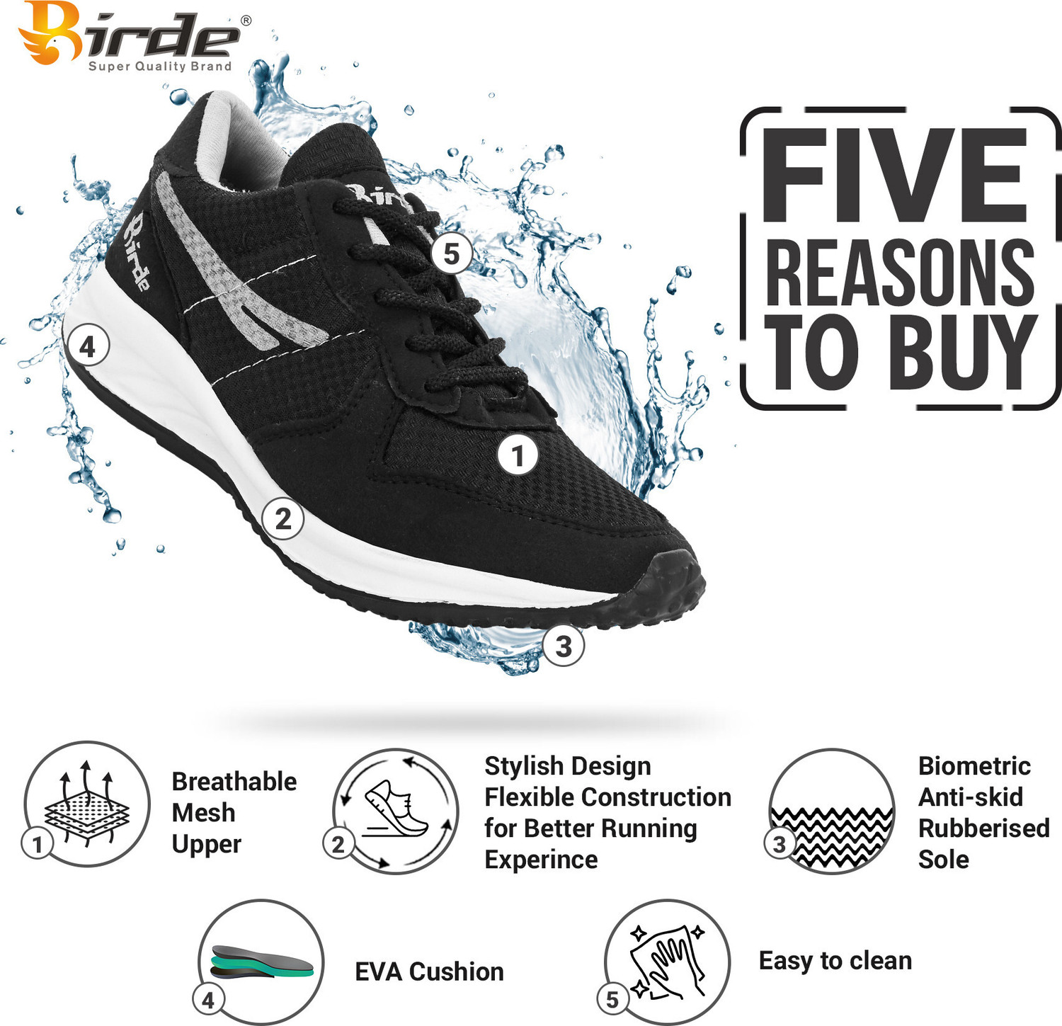 Image of Birde Premium Lightweight Comfortable Regular Wear Walking Shoes For Men