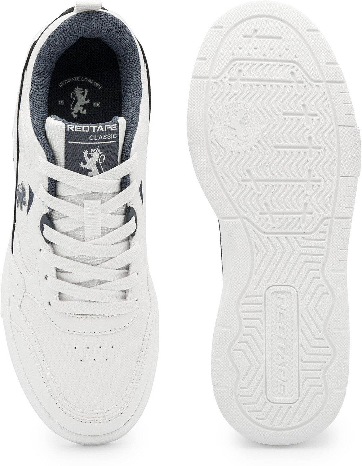 Image of RED TAPE Low Cut Sneaker for Men in White Navy | Sneaker Sneakers For Men