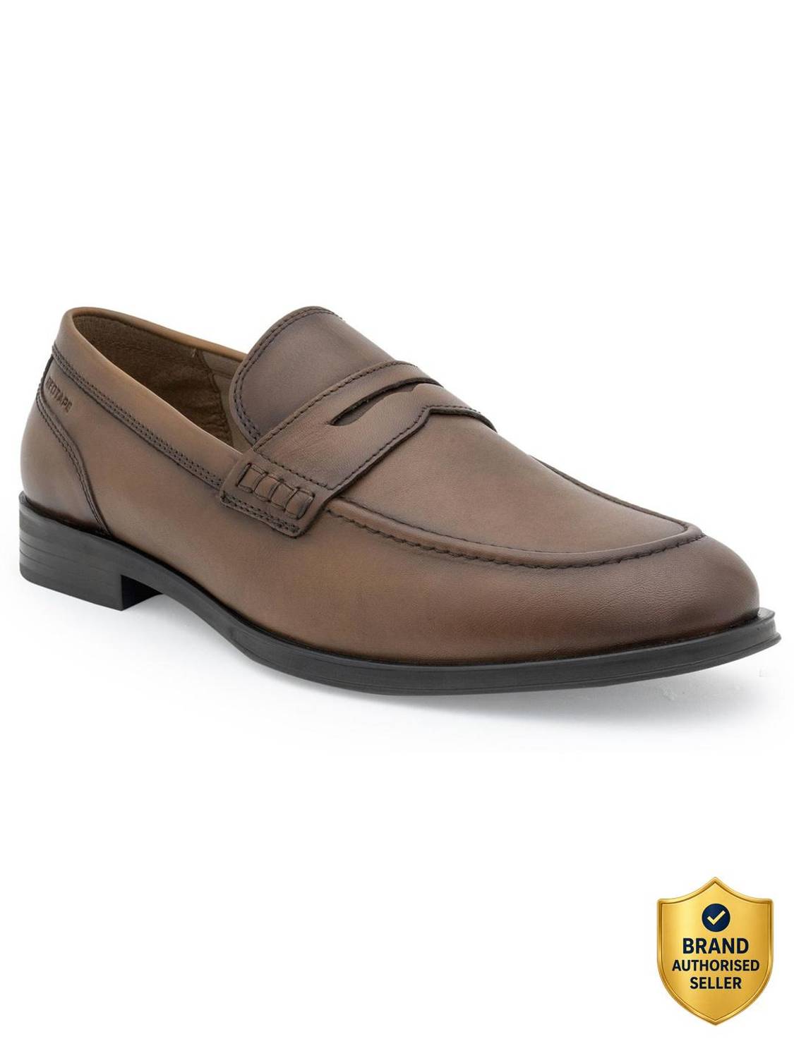 RED TAPE Men Red Leather Loafers - Image 1