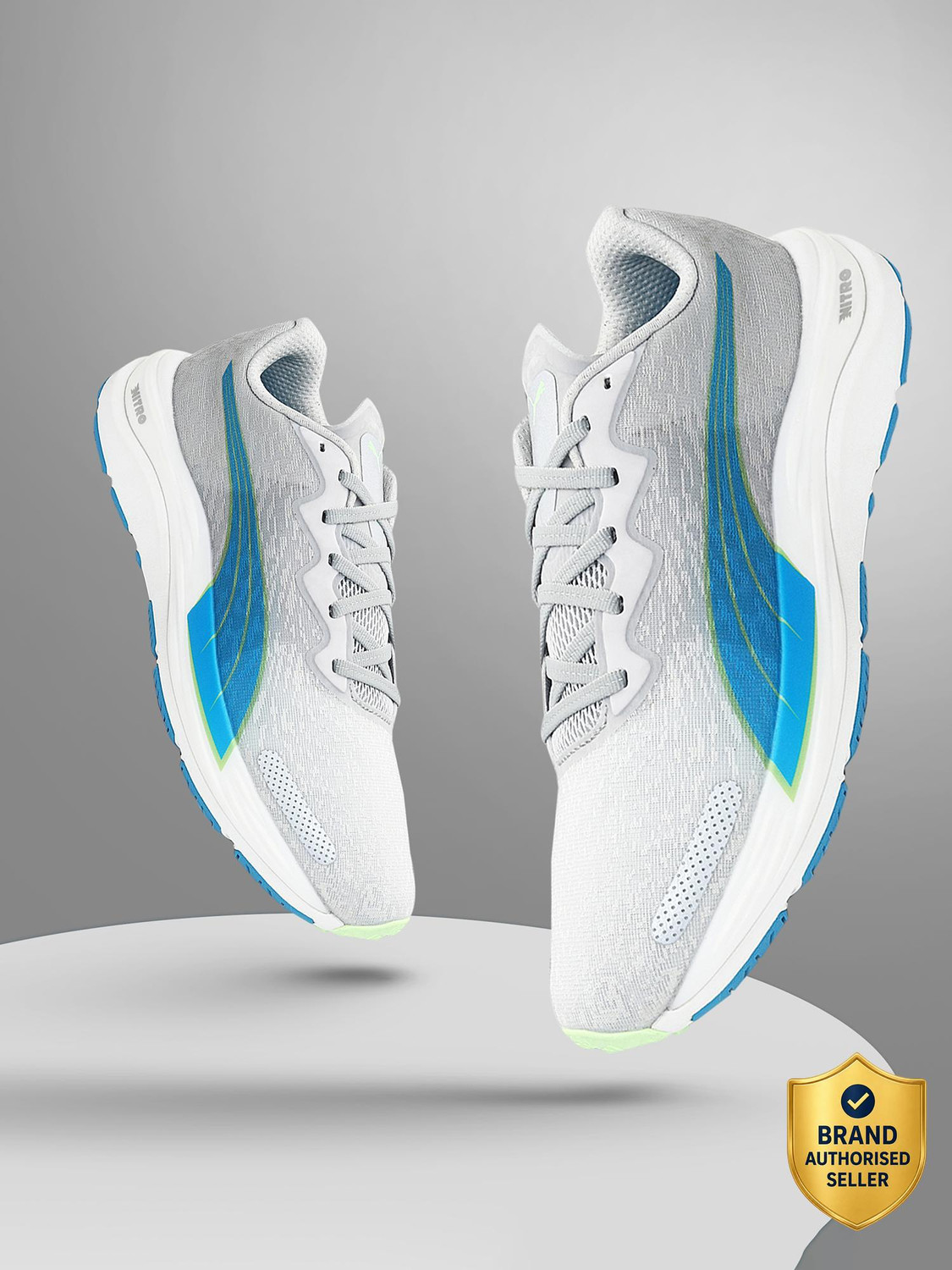 Image of PUMA Velocity Nitro 2 Wildwash Running Shoes For Men (Grey, 11)