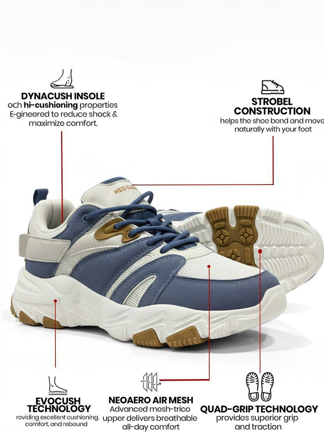 Image of RED CHIEF RED CHIEF Stylish Lace-Up Casual Shoes Sneakers For Men