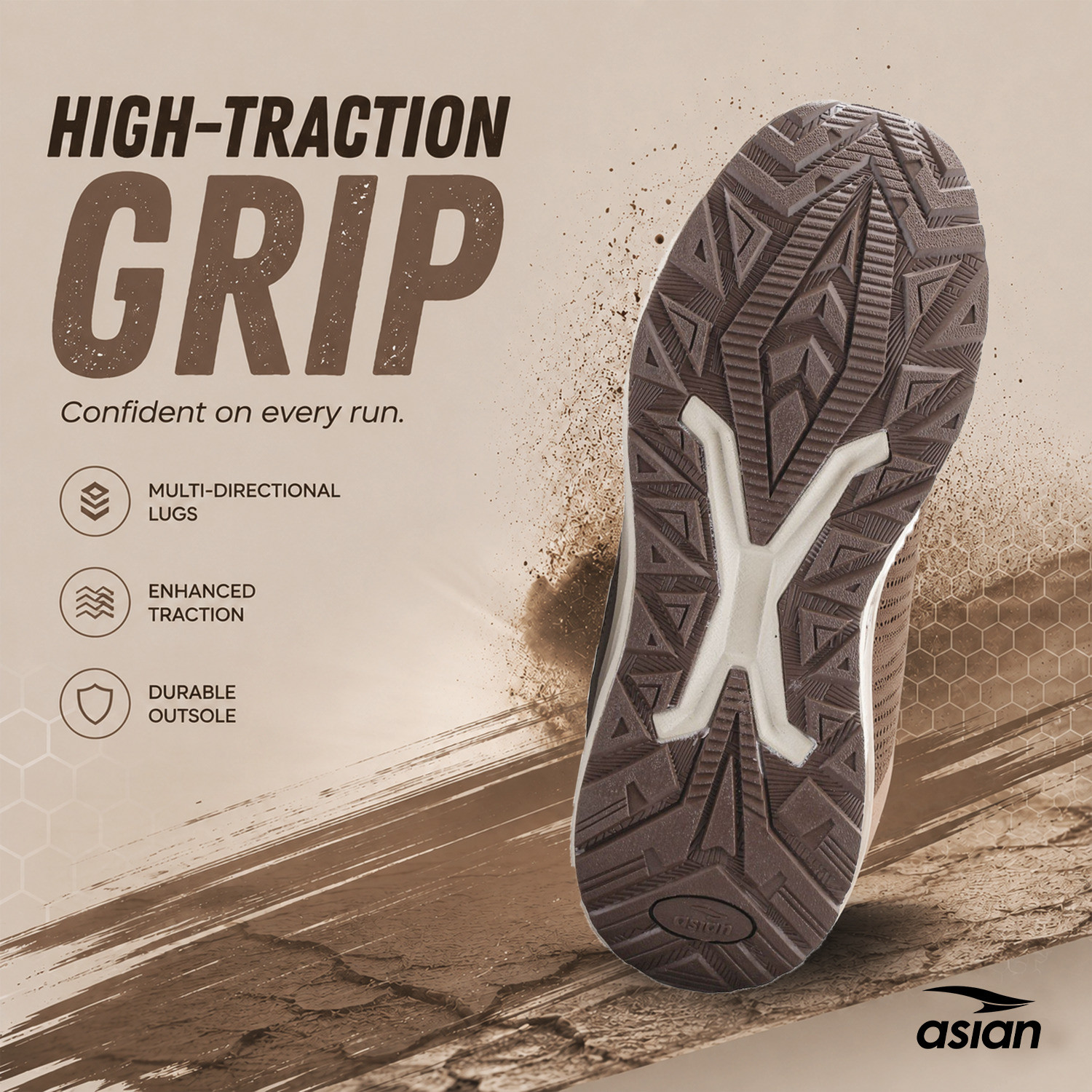Image of asian Raftaar-24 Running Shoes for Men with Strong Grip Sole & Memory Foam Comfort Running Shoes For Men