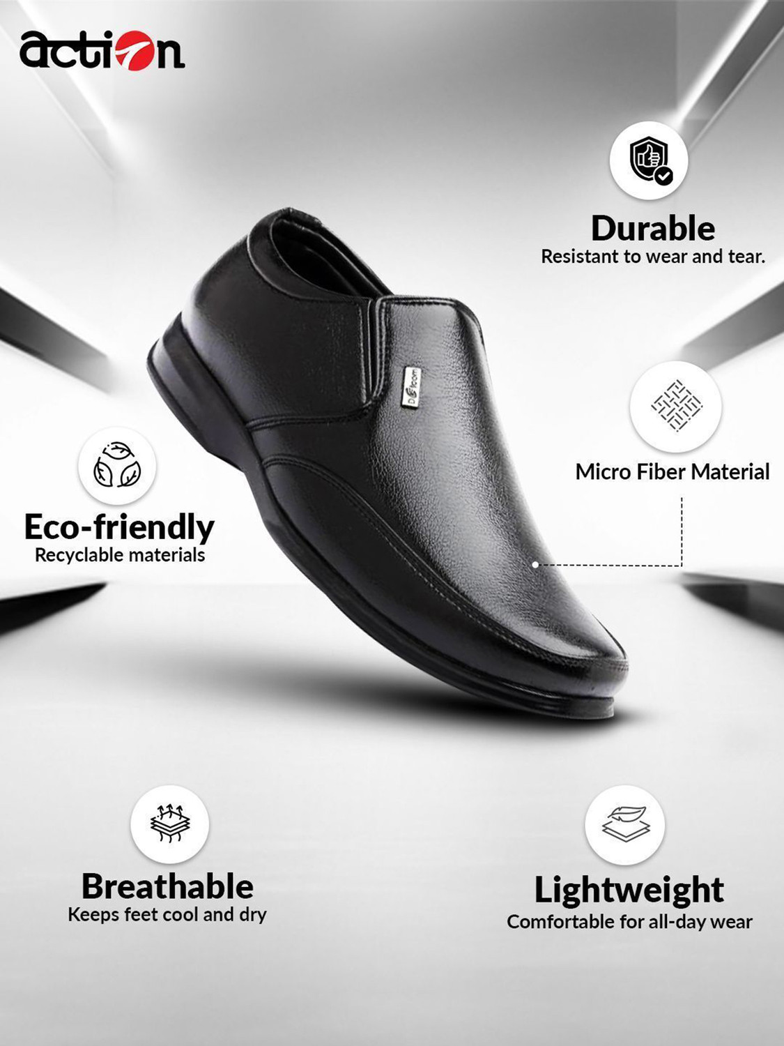Image of action DOTCOM D-34 Microfiber Classic Comfortable Retro Durable Casual Slip-On Monk Strap For Men
