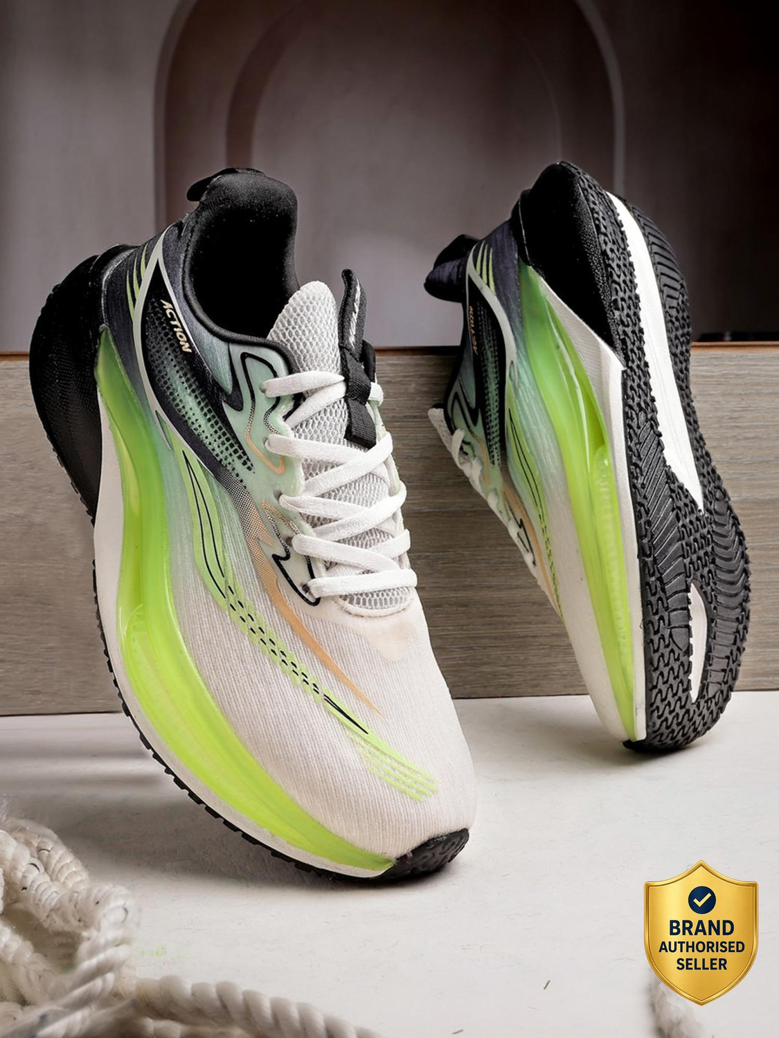 Image of action Athleo TURBO-2401 Trendy Lightweight Comfortable Durable Sports Lace-Up Running Shoes For Men