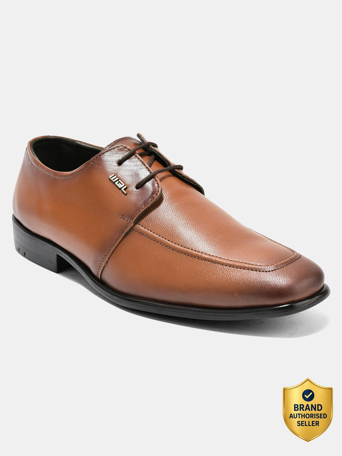 Image of WOODLAND Formal Office Wear Leather Premium Comfortable Lace Up For Men (Tan, 7)