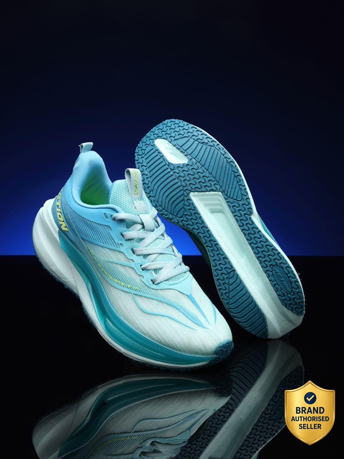 Image of action Athleo TURBO-2411 Lightweight Breathable Comfortable Sports Lace-Ups Running Shoes For Men