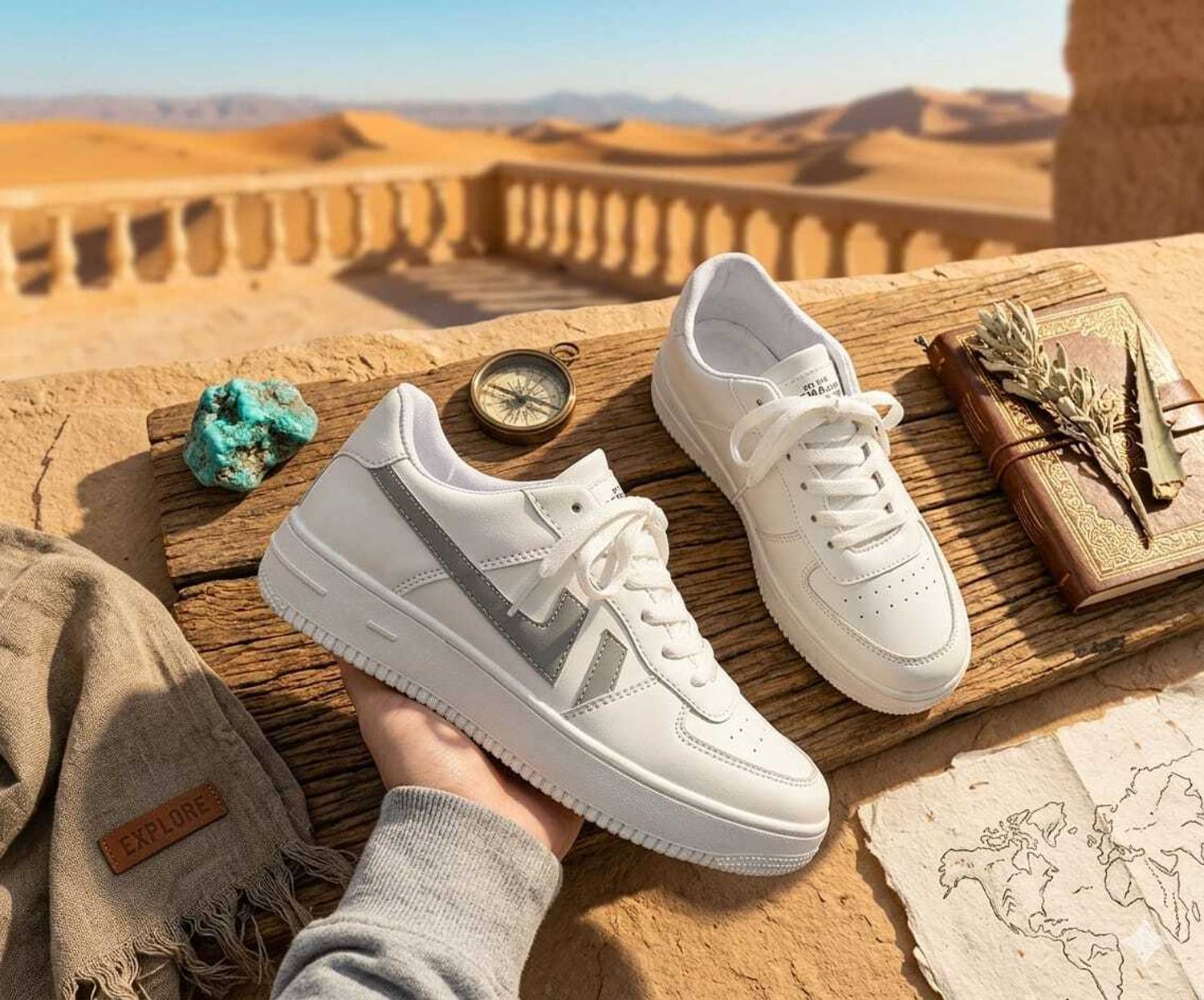 AAVEAA WTF Sneakers For Men, White - Image 1