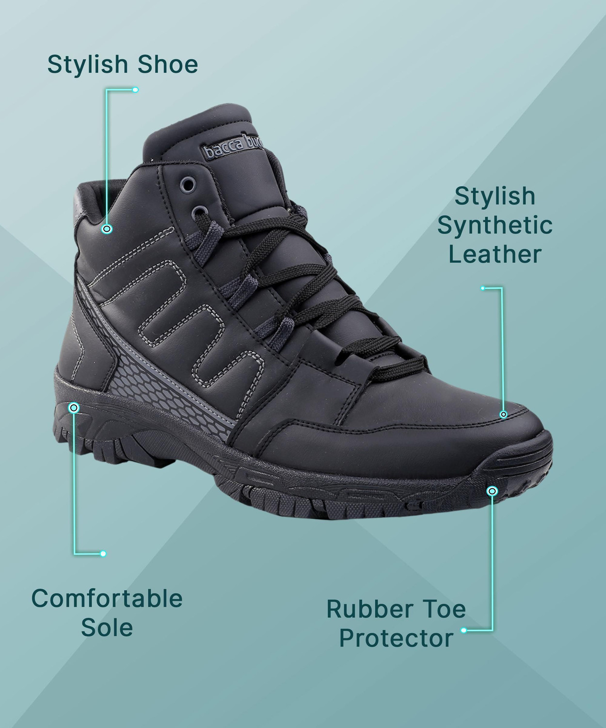 Image of bacca bucci YAK High Ankle 6 inches Riding Boots for Mountaineering Hiking & Trekking Boots For Men