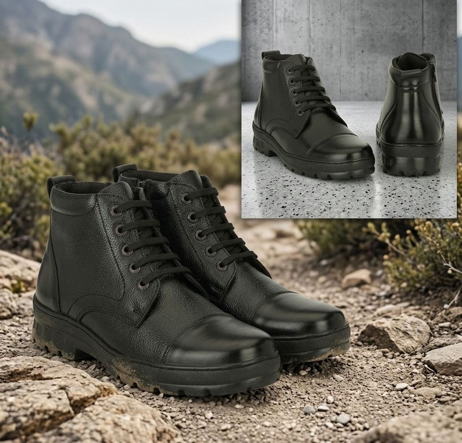 Image of ERIX Pure Leather Police /Army /Official Officer Class /NCC / driving /daily use Boots For Men
