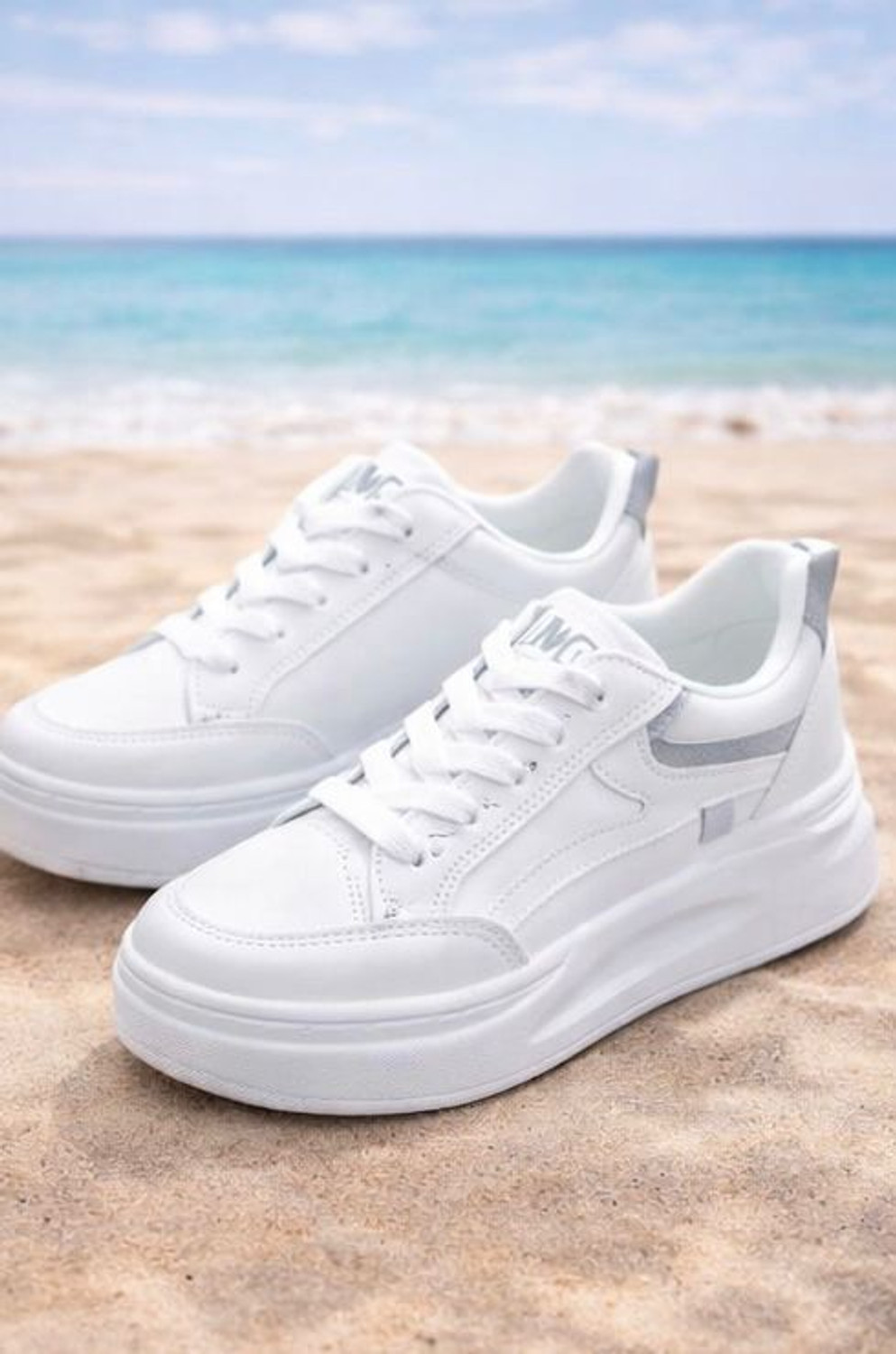 Image of KEEYLESS Trendy White Stylish Casual Shoes For Women