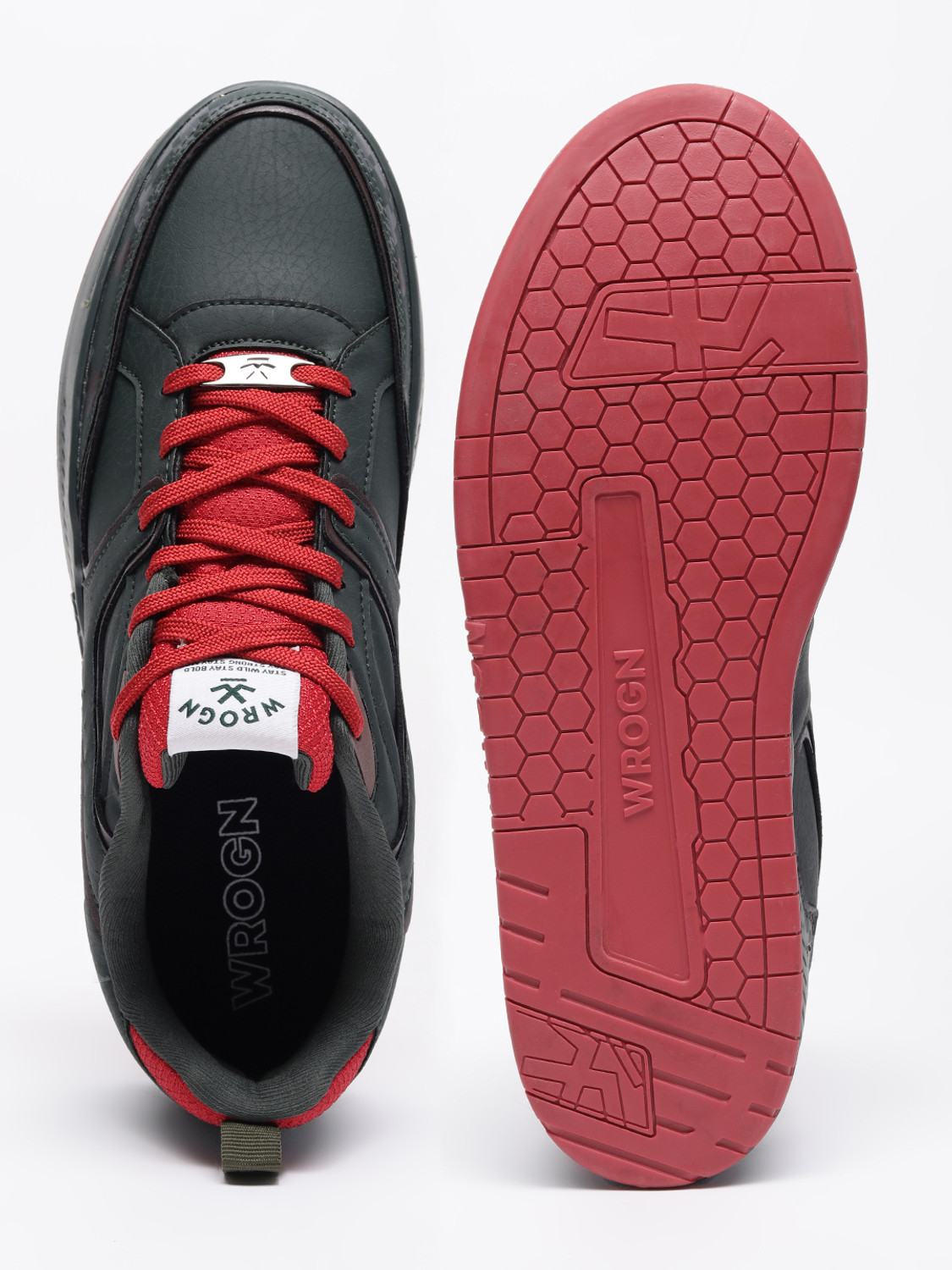Image of WROGN Sneakers For Men (Olive, 8)