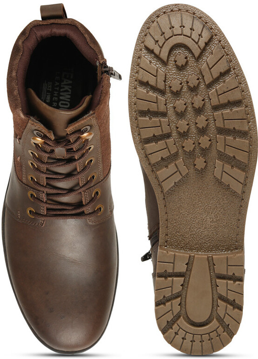 Image of Teakwood Leathers BROWN LEATHER MEN BOOT Boots For Men