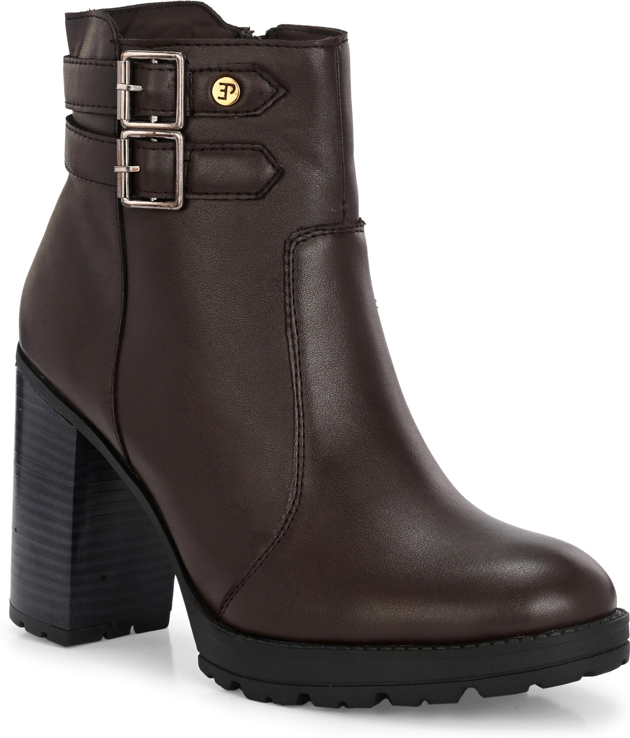 Image of EL PASO EL PASO Women Brown Faux Leather Casual Chelsea Boots Boots For Women