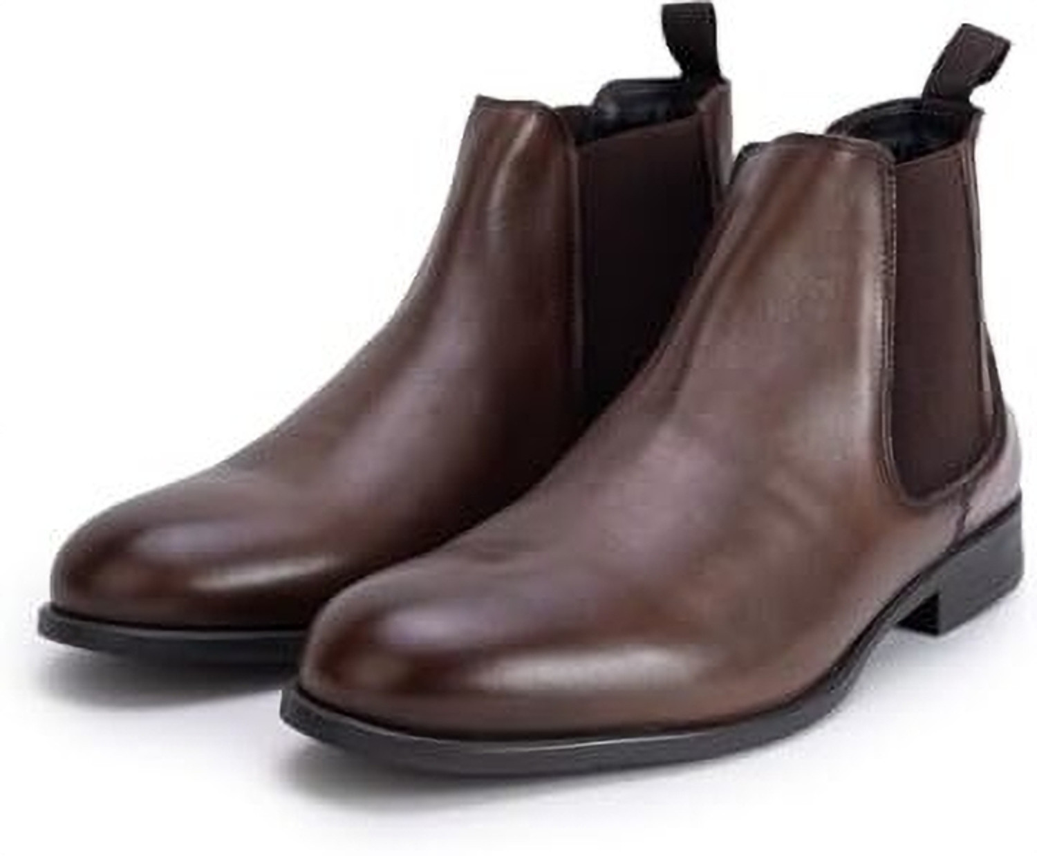 Image of THOMAS CRICK Premium Leather Pull Tab Elasticated Side Cushioned Insole Boots For Men