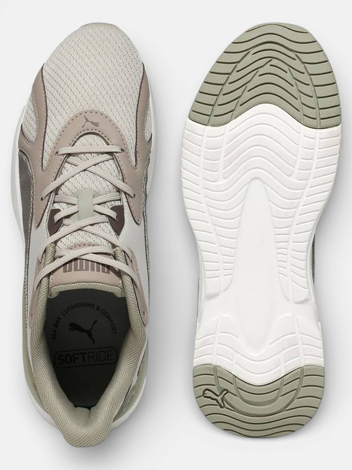 PUMA Softride SwiftSlip Running Shoes for Men, Beige - Image 5