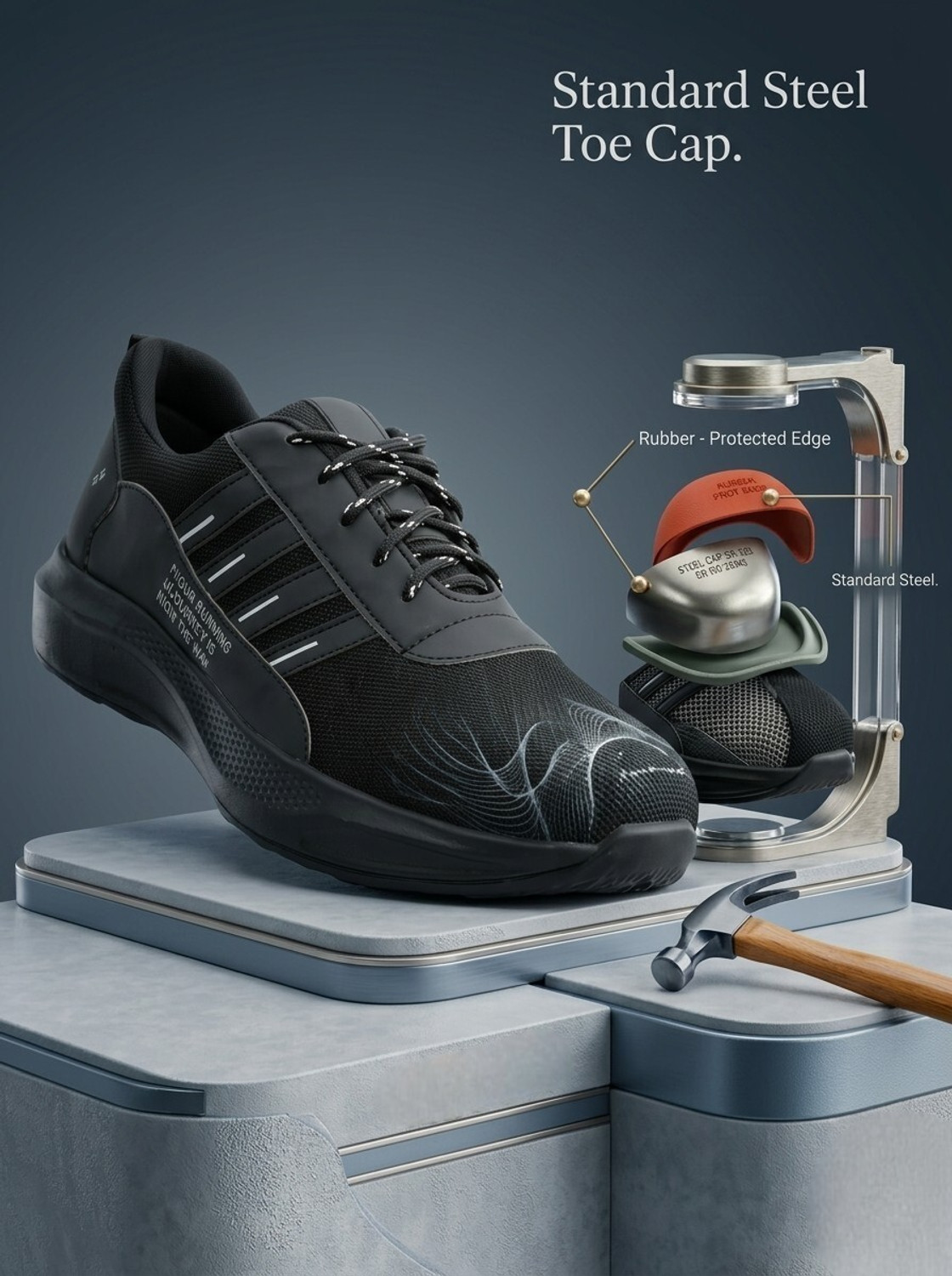 Image of Peclo Genuine Quality Mesh Safety Shoe With Steel Toe|Anti-Slip Sole. For Men Riding Shoes For Men