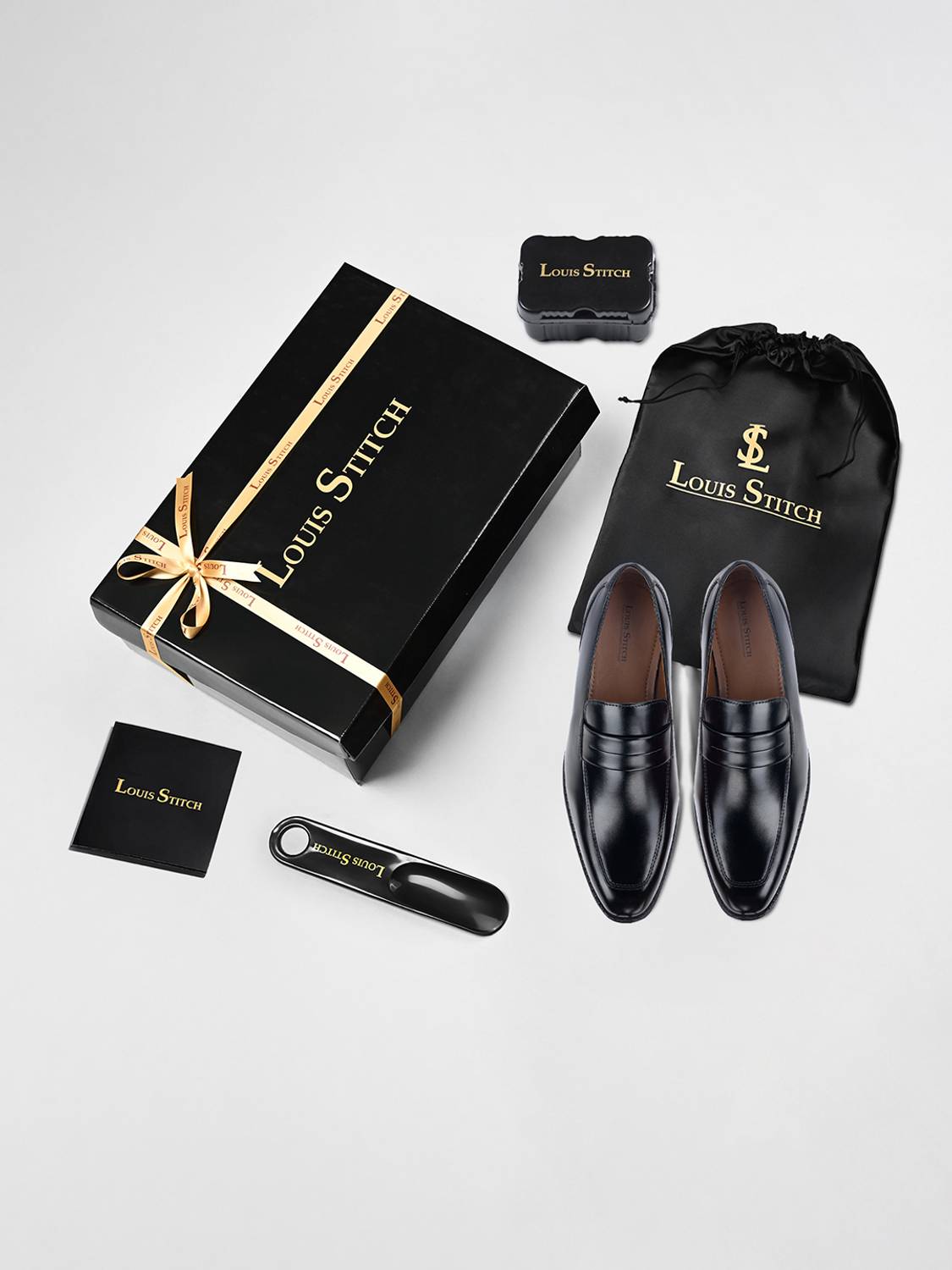 Louis Stitch Black Formal Slipon Mocassin Shoes for Men - UK 11 - Image 5