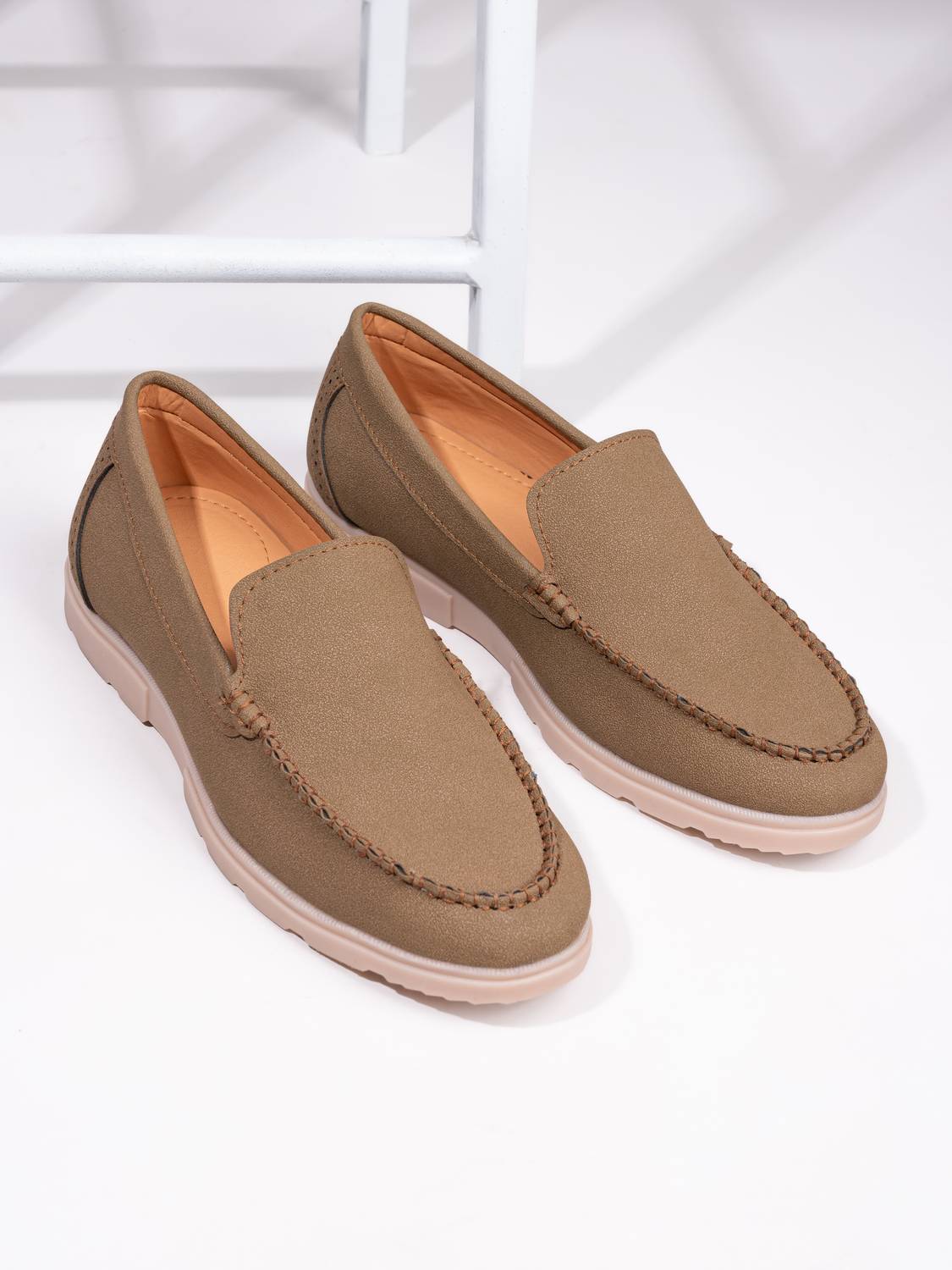 BIG BOK Men Round Toe Memory Foam Suede Loafers - Image 1
