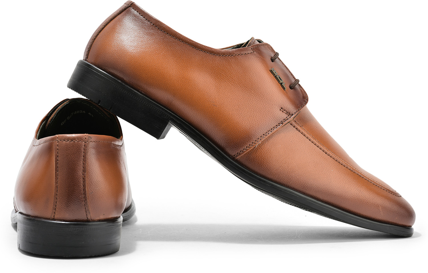 Image of WOODLAND Formal Office Wear Leather Premium Comfortable Lace Up For Men (Tan, 6)