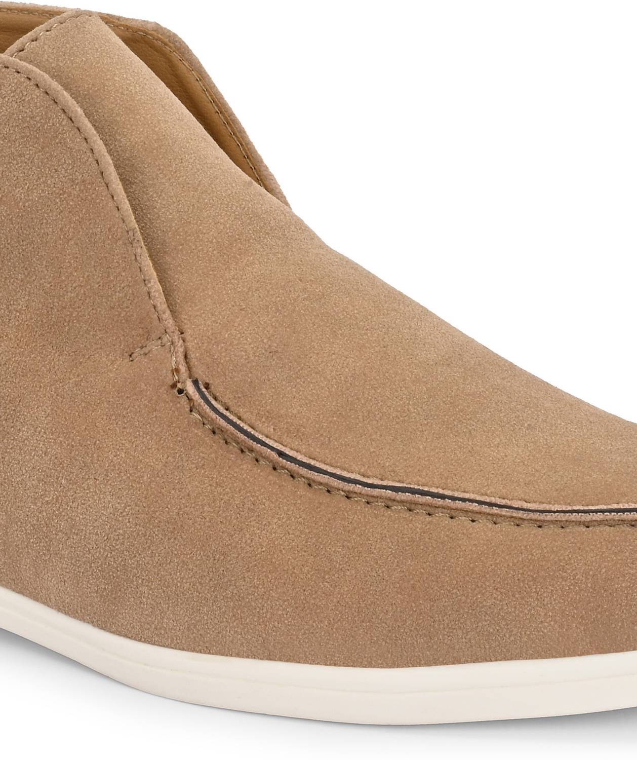 Roadster Men Beige Faux Leather Slip On Boots - Image 5