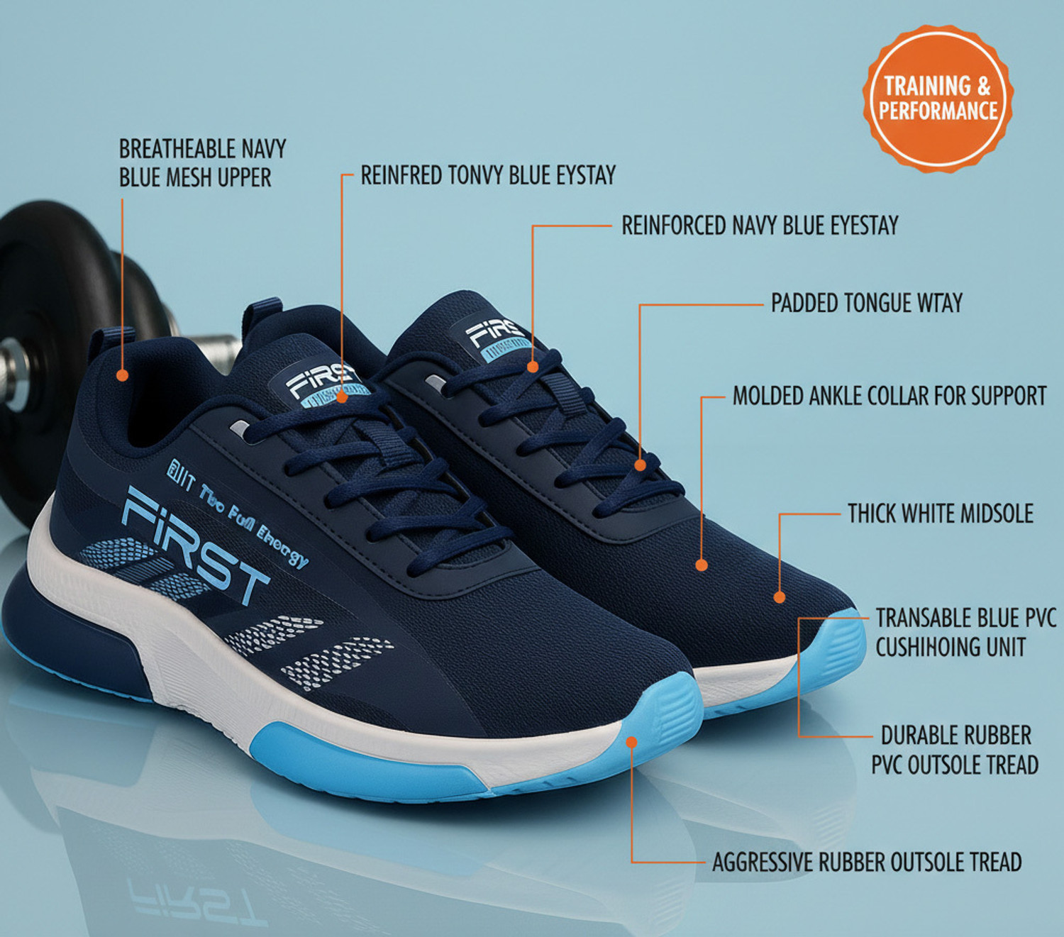 Image of Axter Stylish Lightweight Sports Running Shoes for Men | Breathable Comfort Walking Shoes For Men