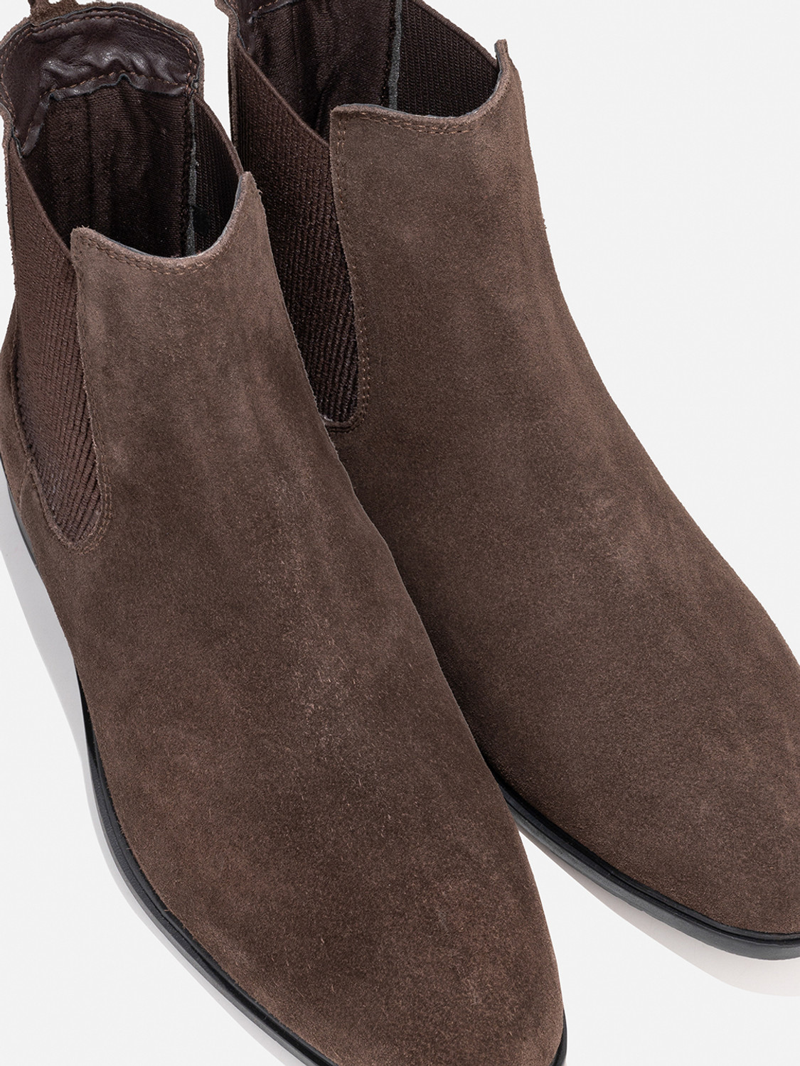 Image of ALBERTO TORRESI Luxurious Brown Suede Leather Chelsea Boots for Men Boots For Men