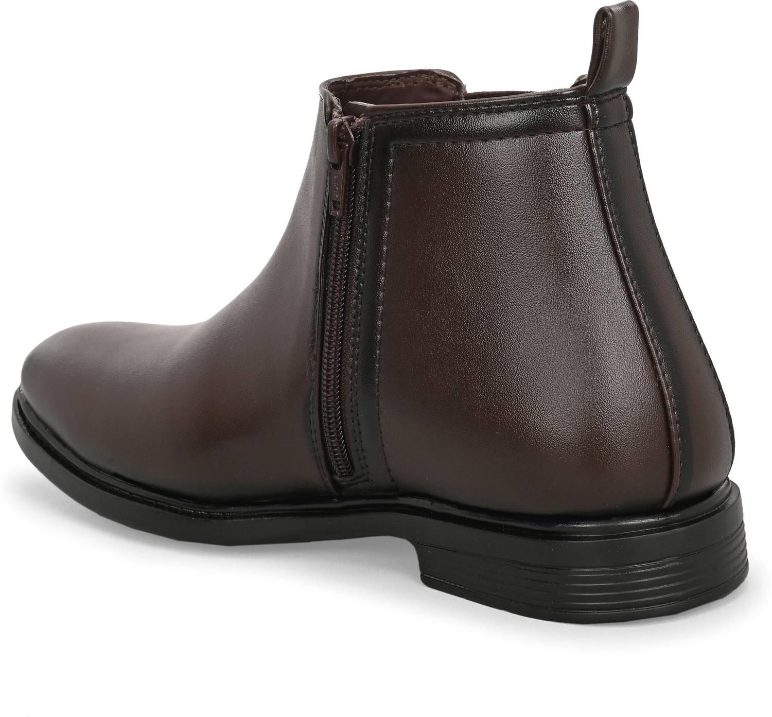 iRON KEY Men's Brown Side Zipper Chelsea Boots - Image 4