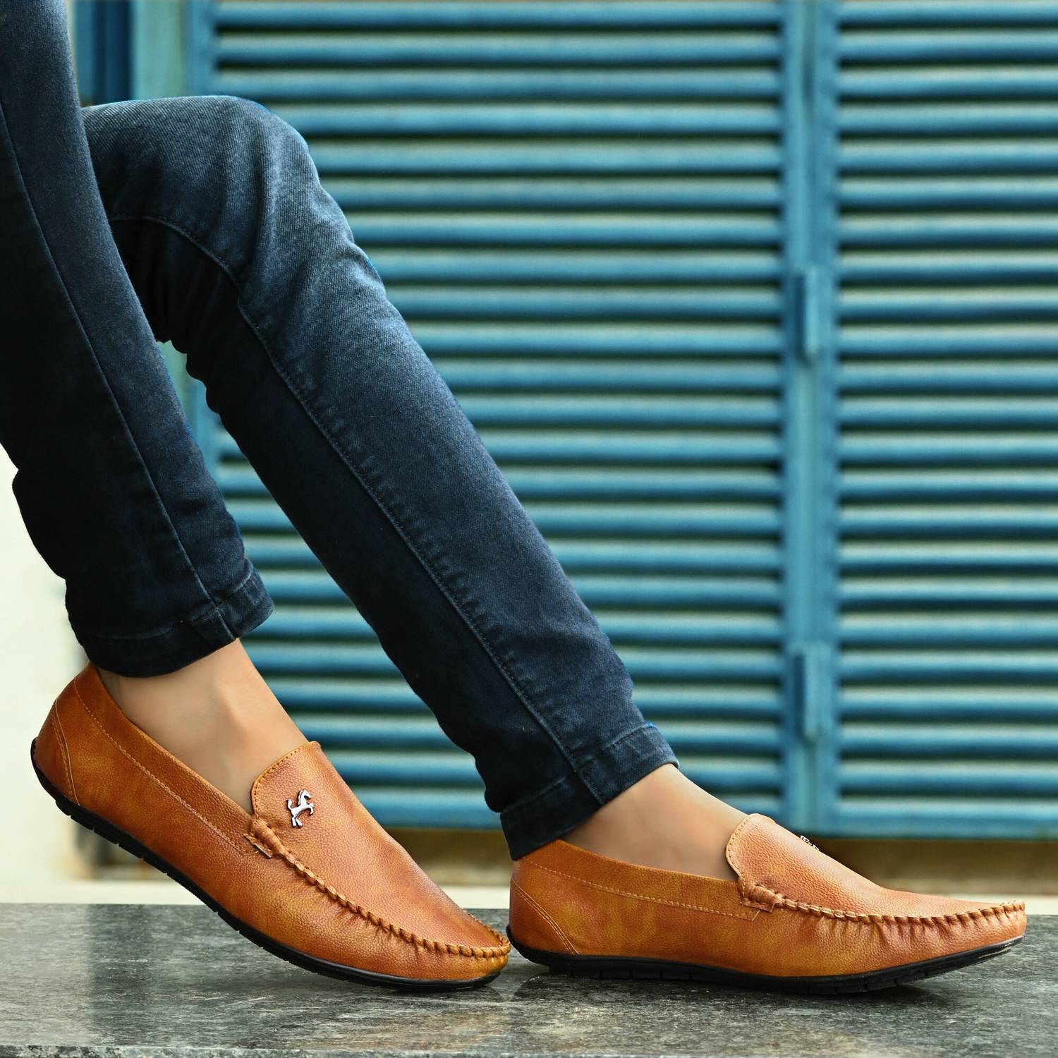 Evolite Men's Black Synthetic Leather Loafers - Image 5