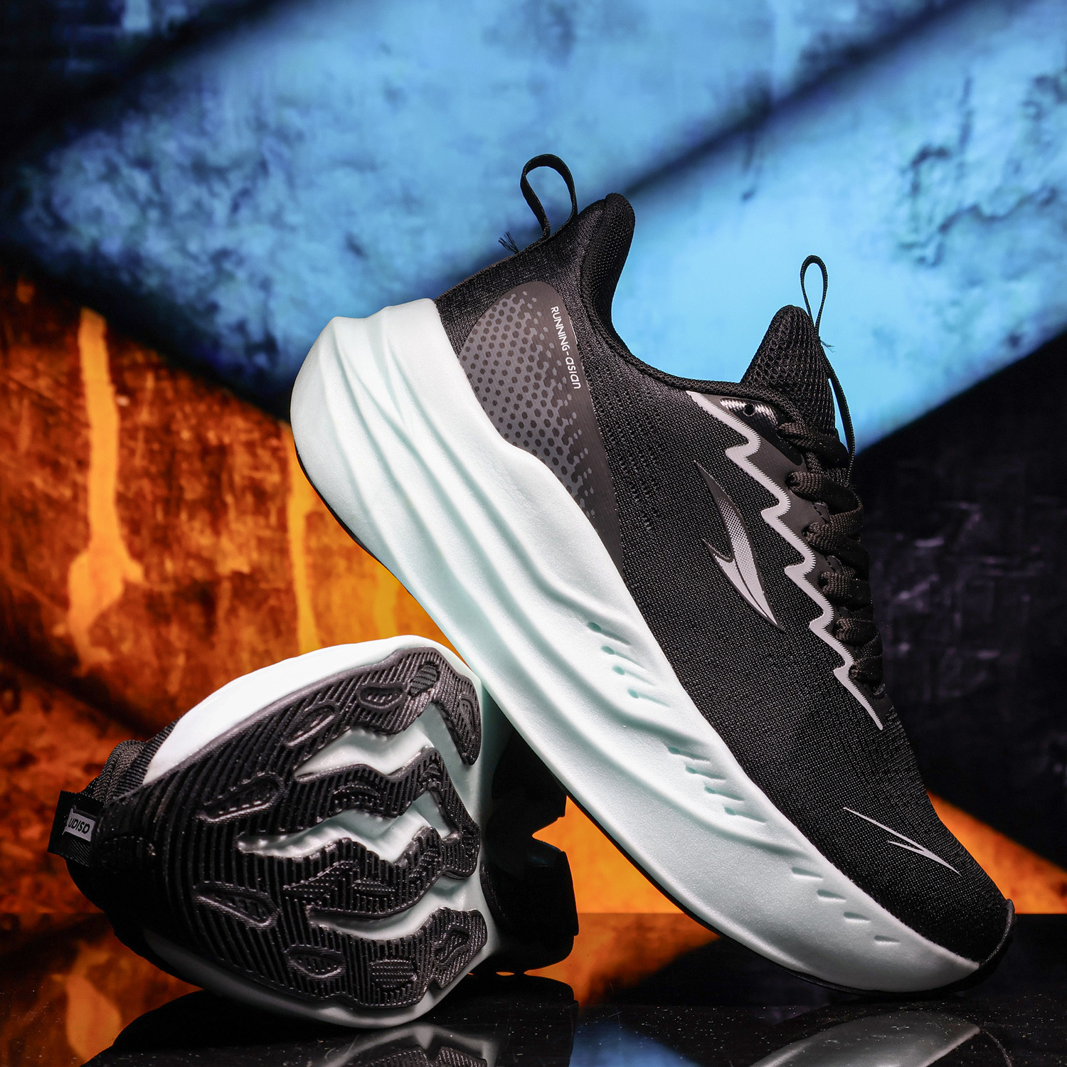 Image of asian Aerofoam-02 Men's Running Shoes with Mesh Upper and Energy Return Sole Running Shoes For Men