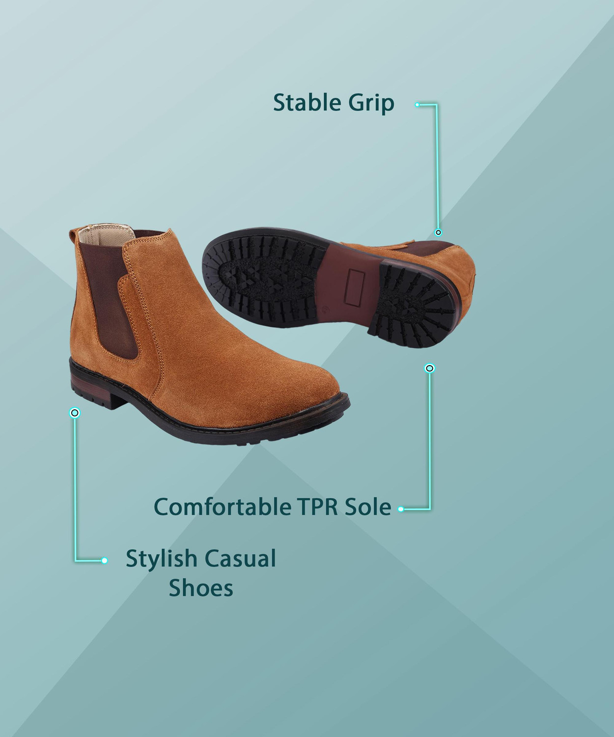 Image of LOUIS STITCH Men's British Tan Handmade Ankle Bikers Boots Italian Suede Leather Shoes Boots For Men