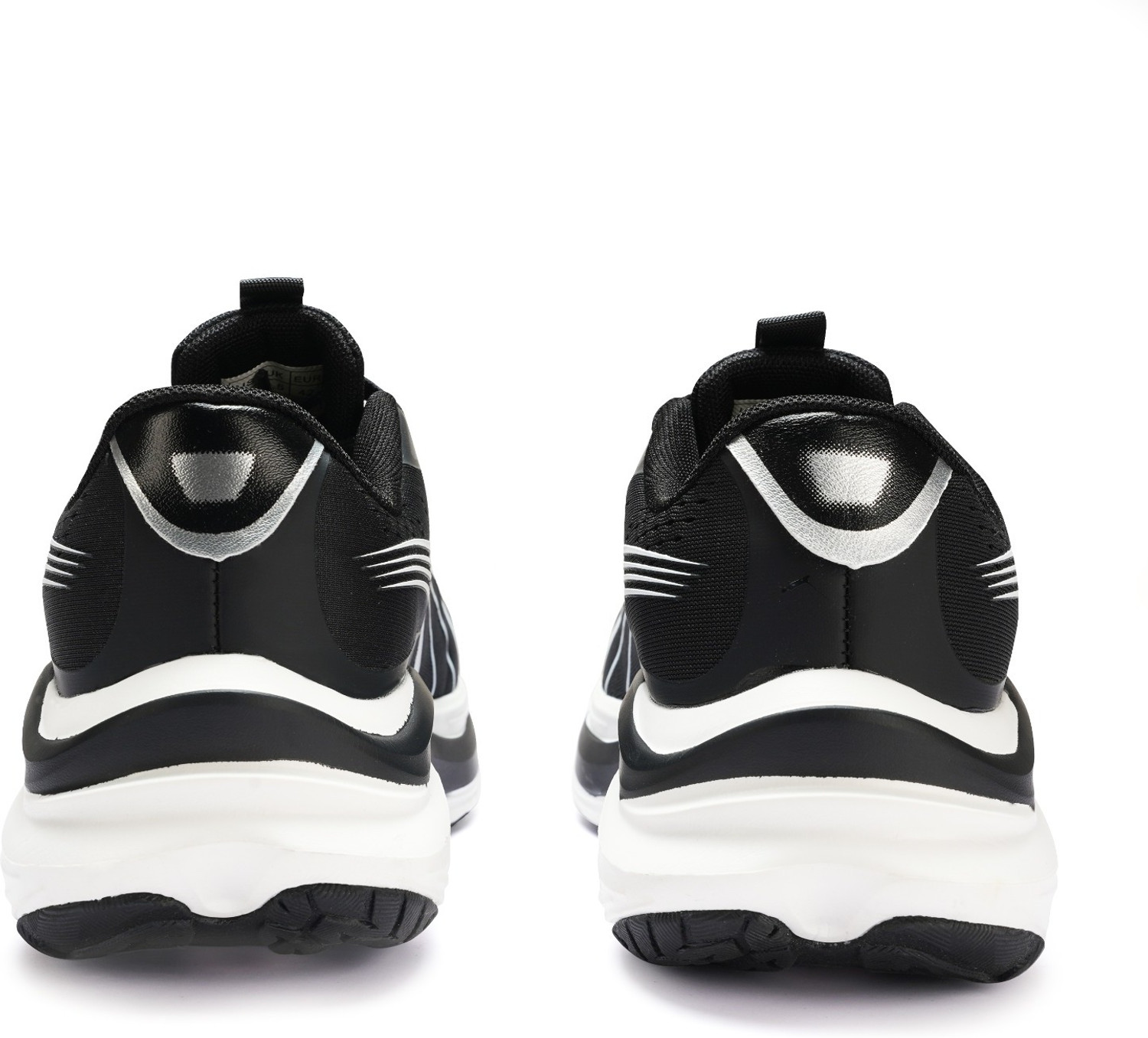 Image of ZBCS-01 Imported gym sport sneaker fashion PU Heel Sports Shoe Sneakers For Men (Black, White, 7)