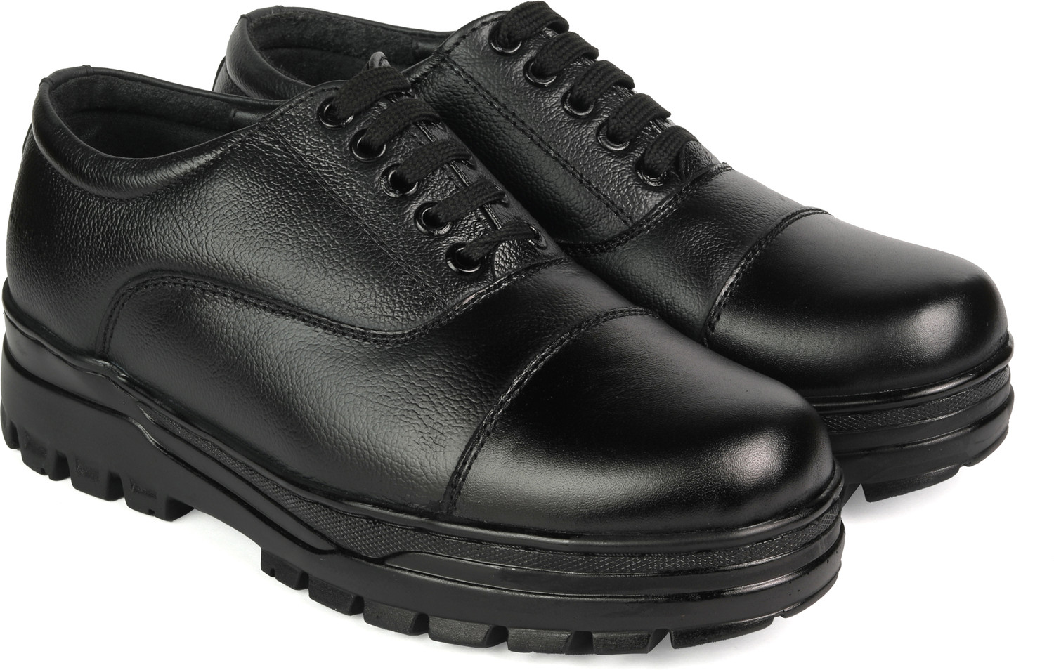 Image of XHUGOY XHUGOY WARDI CUT OXFORD SHOE IN BLACK|TAN COLOUR SIZE 3-11 FOR MEN WOMEN Oxford For Men