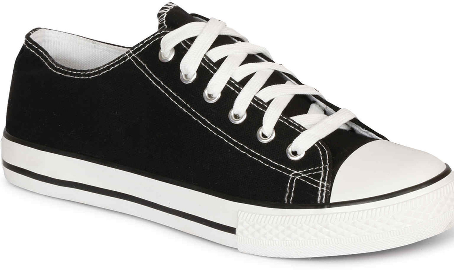 Image of Roadster Sneakers For Men (Black, White, 7)
