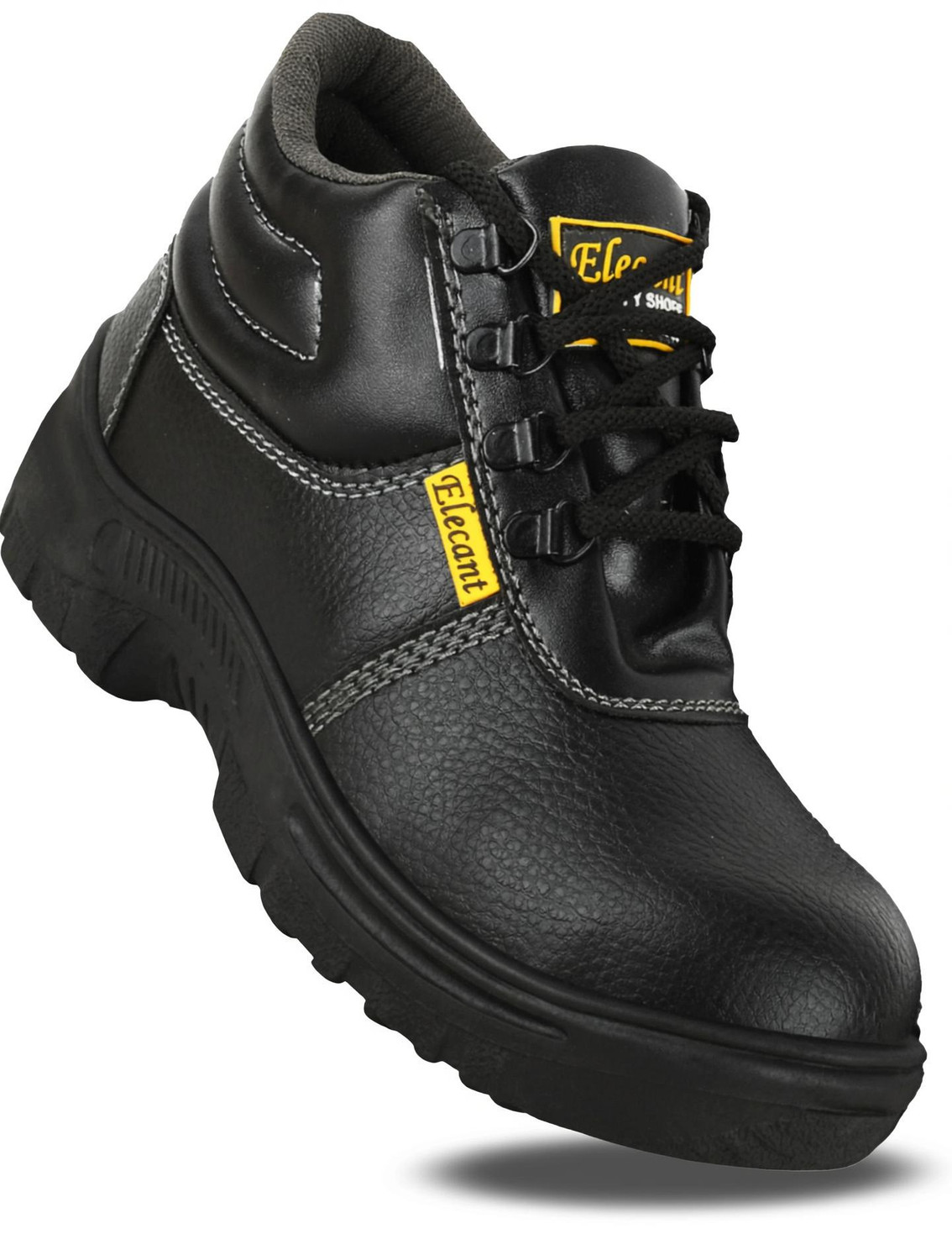 Image of Elecant PVC Sole Industrial Safety Shoes With Steel Toe Protection Boots For Men