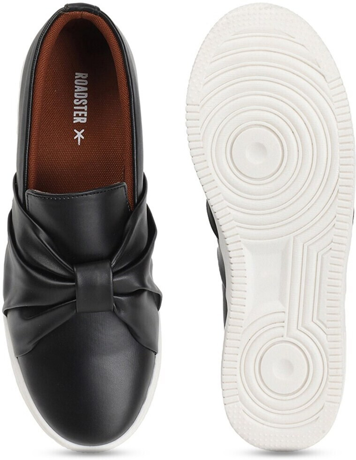 Image of Roadster Women Textured Casual Slip-On Sneakers Sneakers For Women