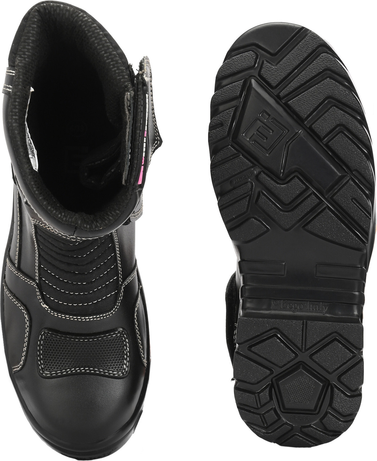Image of EEGO ITALY Water Resist Biker steel toe, padded socks, 3M Reflect, rubber gear protector Riding Shoes For Women