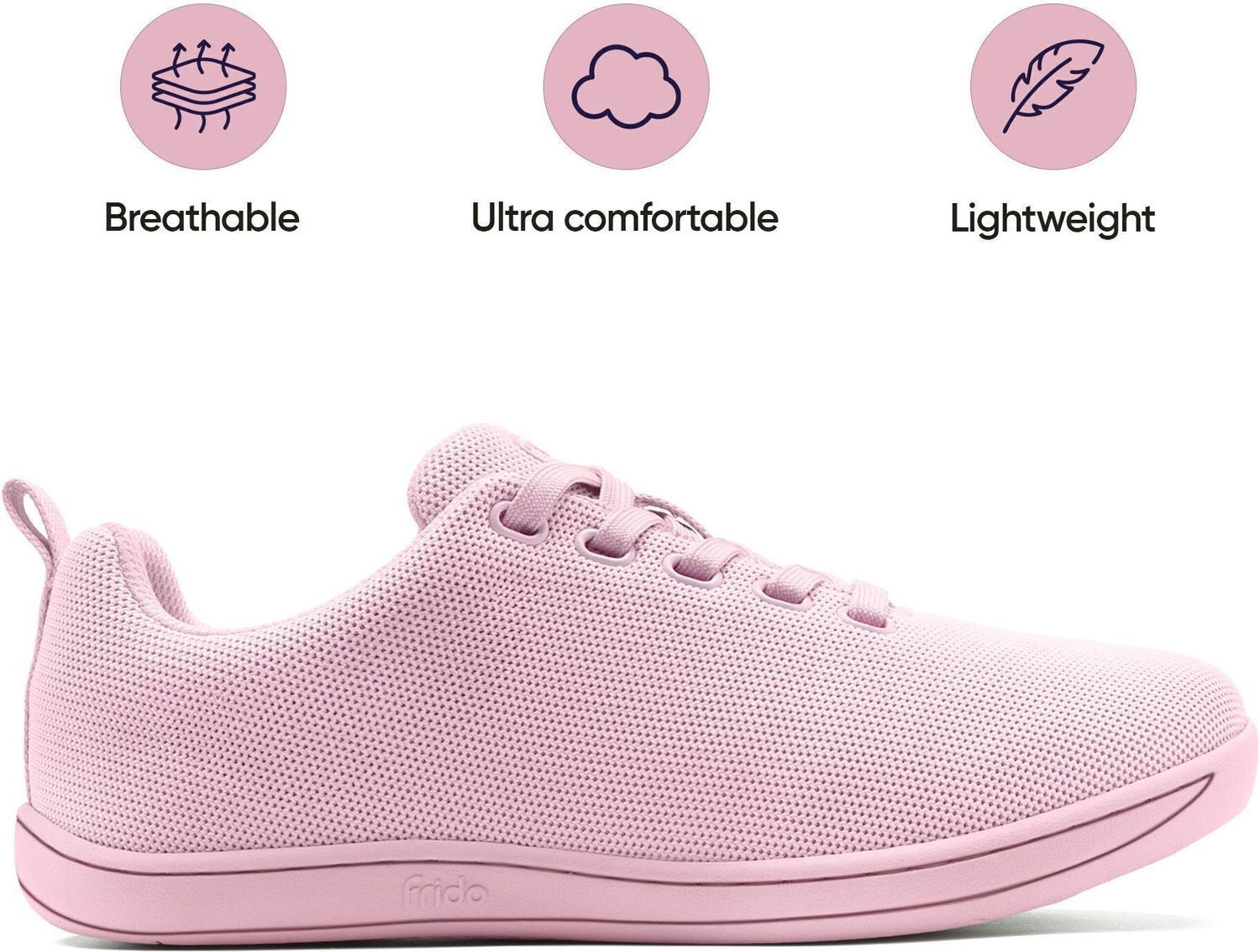 Image of Frido Cloud Comfort Light Sports Lace-up Shoes with Zero-Drop Design & Wide Toe Box Casuals For Women