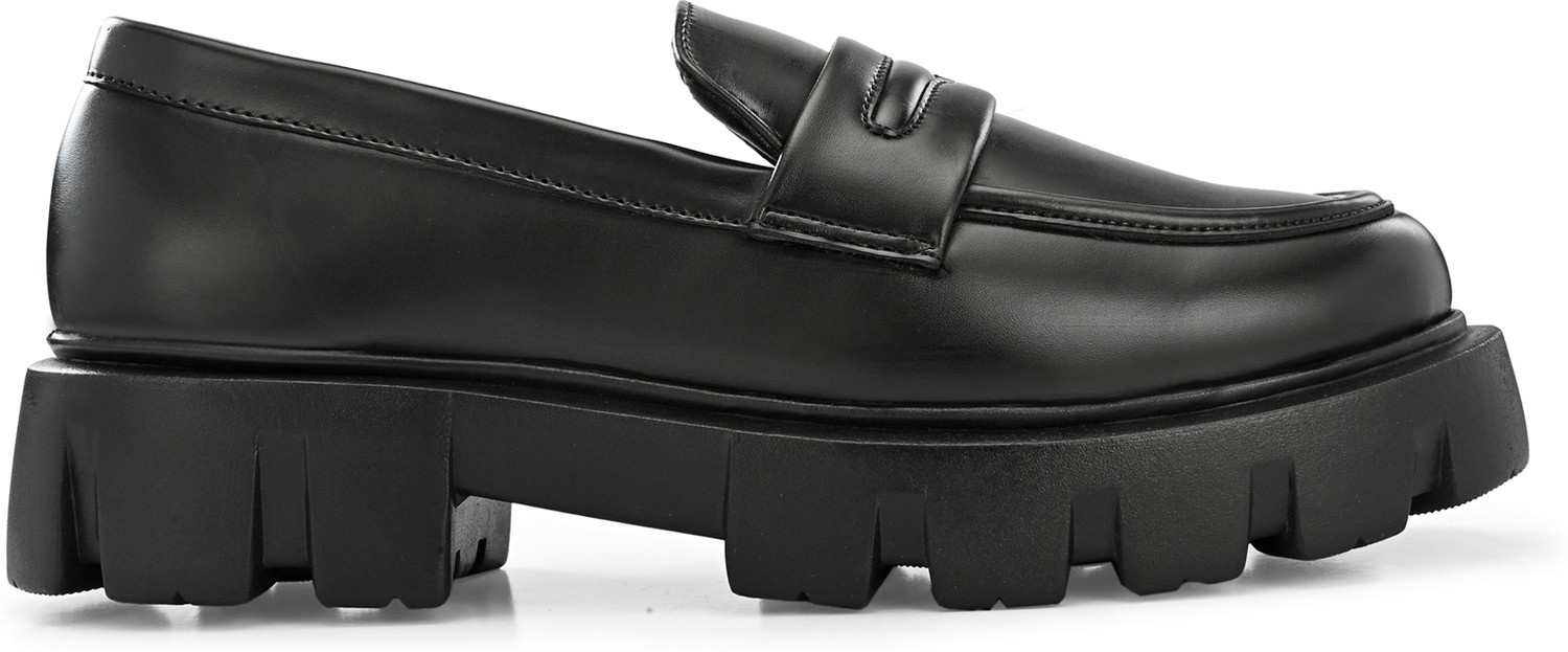 Image of leo's Fitness shoes Leo Fitness Chunky Platform Penny Loafer for Casual & Party Purpose Loafers For Men (Black, 7)