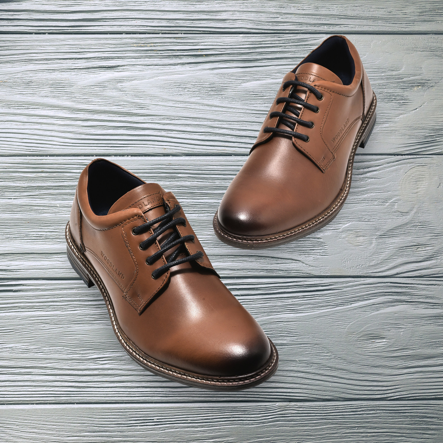 Image of WOODLAND Formal Office Wear Leather Premium Comfortable Lace Up For Men