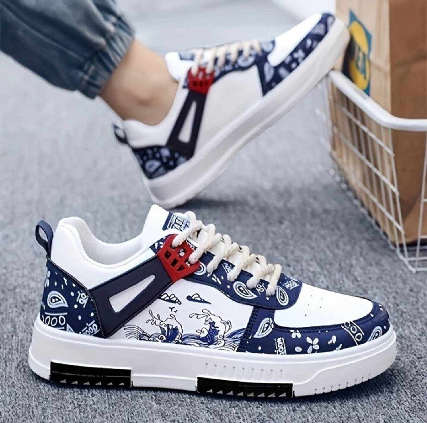 Copser Men's Blue Casual Sneakers - Image 3