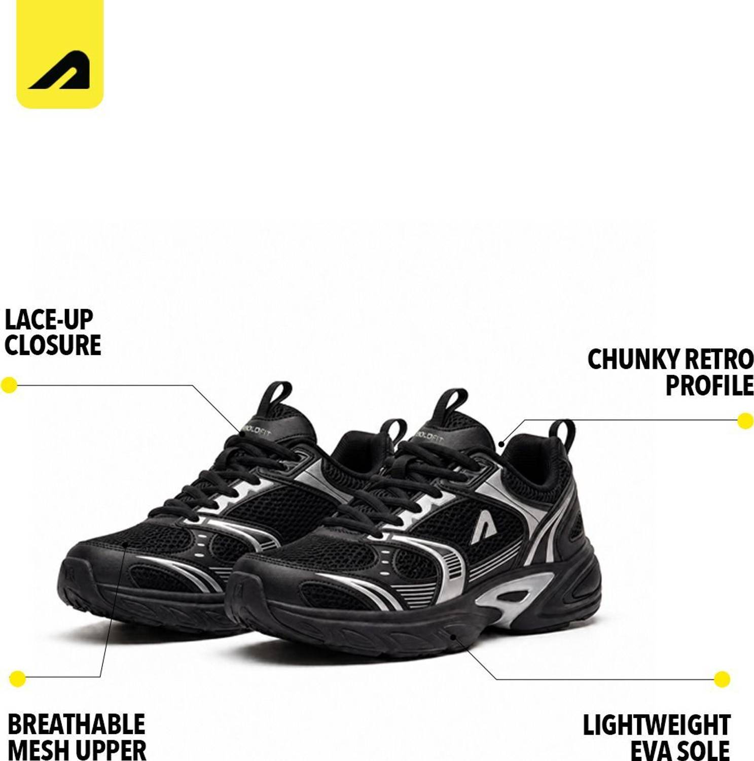 BOLDFIT Klassics Chunky Retro-Inspired Mesh Sneakers For Men - Image 3