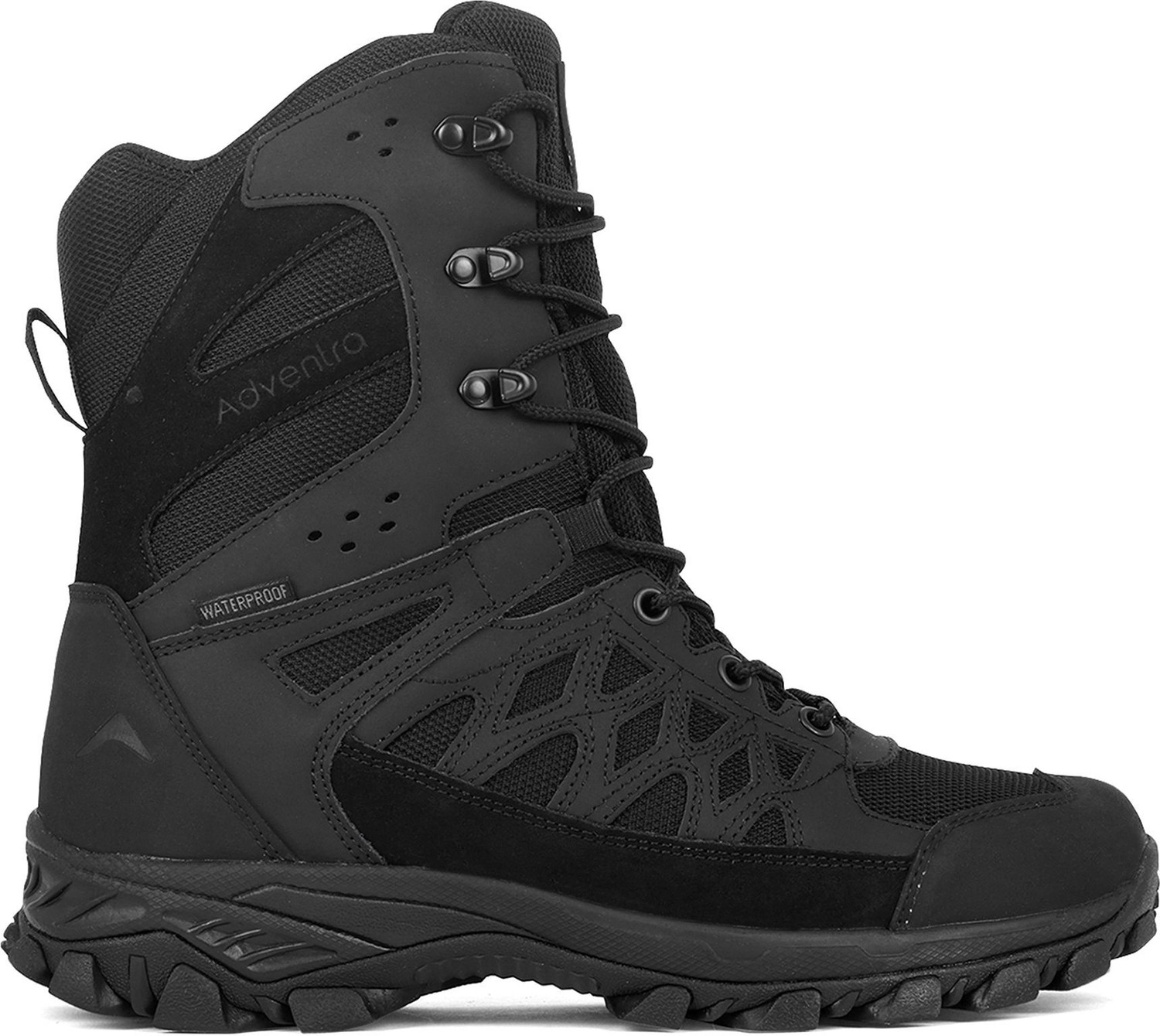 Image of Adventra Men Waterproof High-Top Hiking Shoes with Cushioned Comfort (WH1108) Black Outdoors For Men