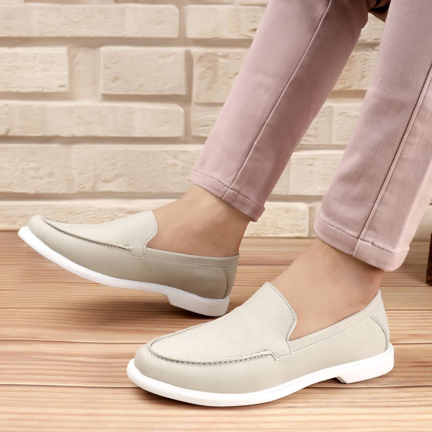 BXXY Men's New Stylish Beige Casual Loafer And Moccasion, Party Wear Shoes Loafers For Men