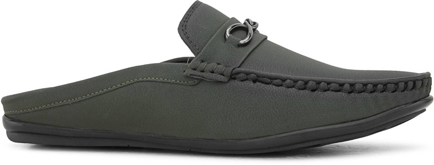 PROVOGUE Men's Pu Open Loafers Green - Image 5
